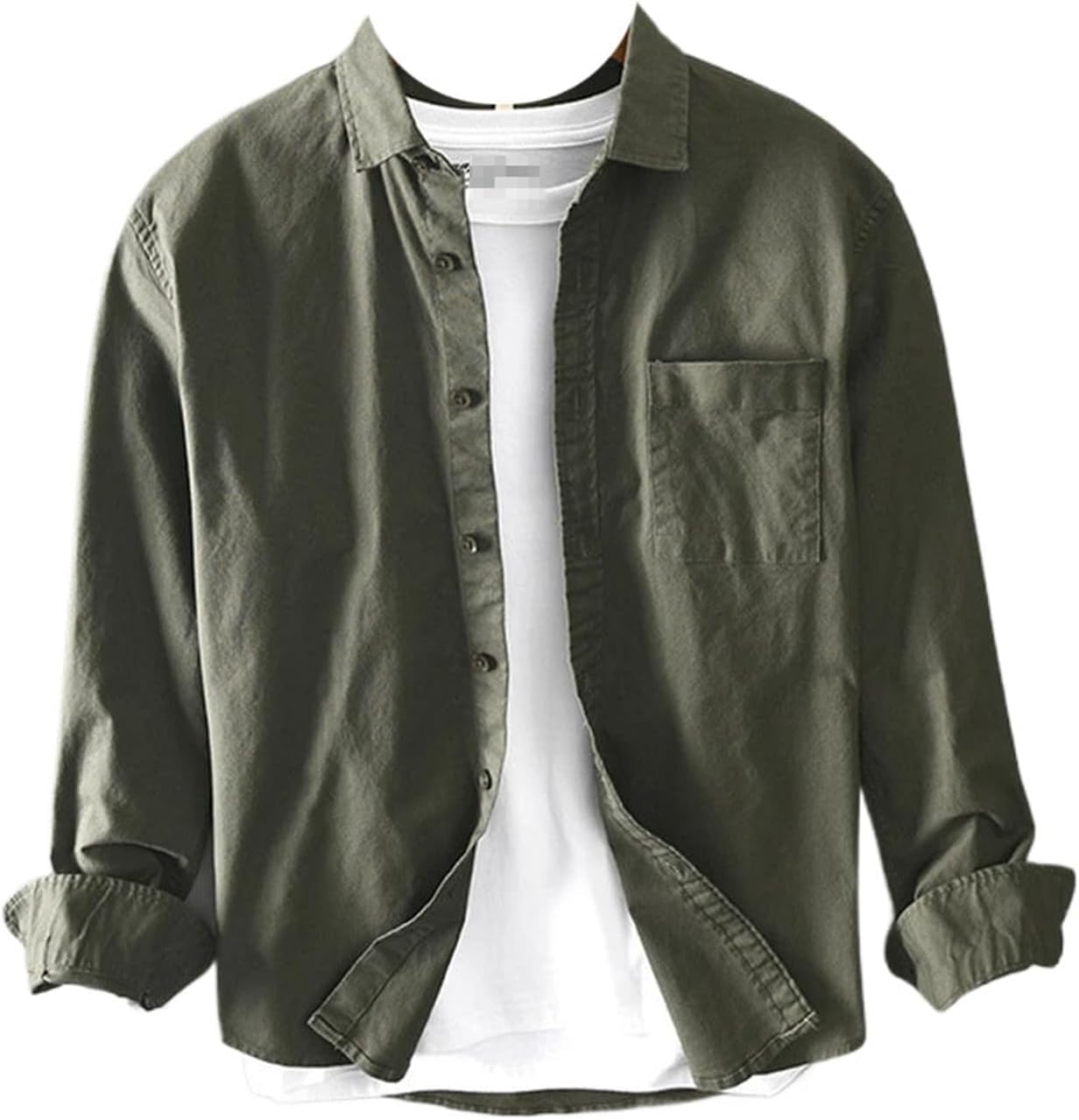 Men Long Sleeve Plain Shirt Autumn Men's Cotton Winter Tops Solid Casual Men Shirts