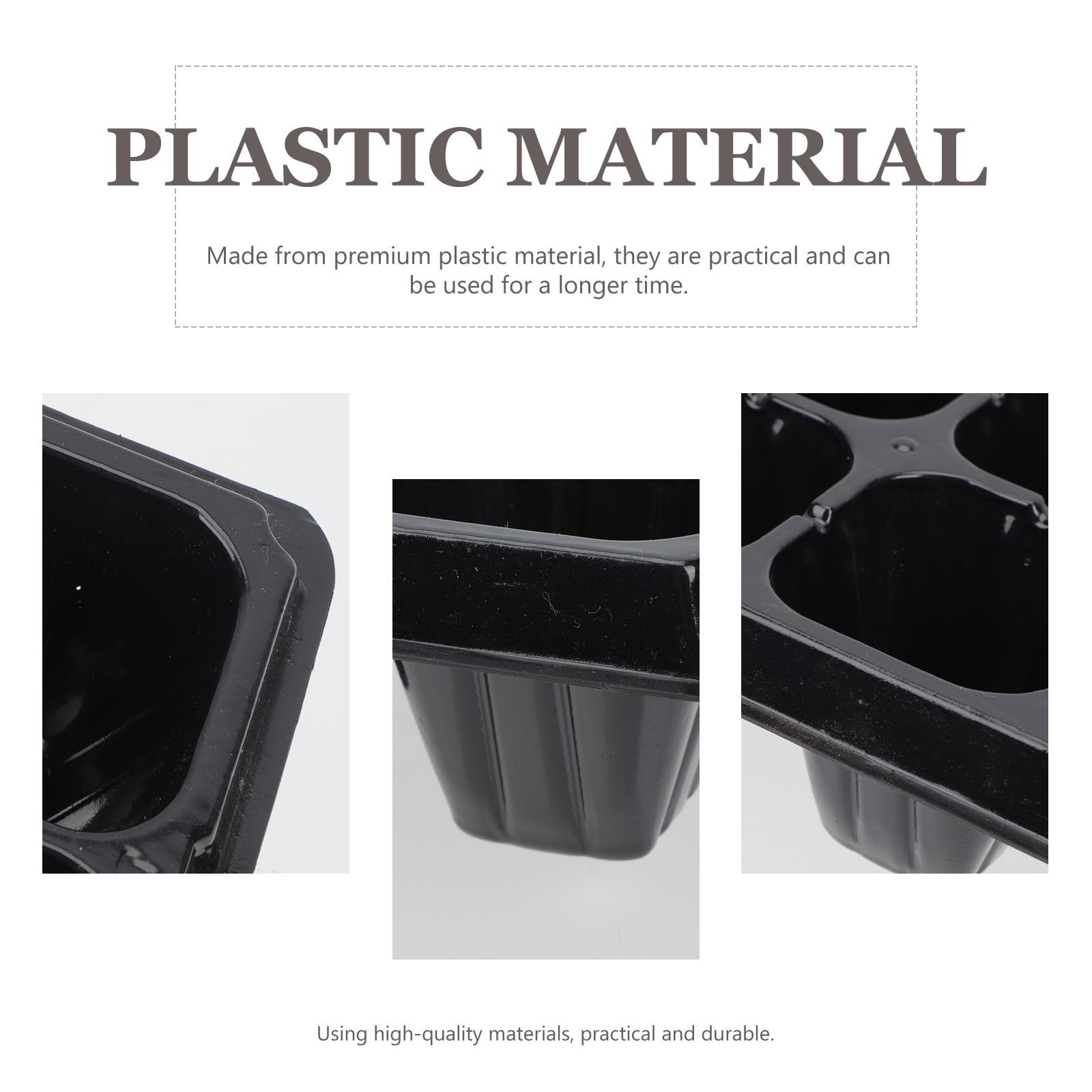 Hemobllo Bandeja de Semillero de 50 Orificios PP Negro 10 Piezas | Jardinería, Diseño Transpirable y Estable, Formato Práctico para Cultivo de Plantas
