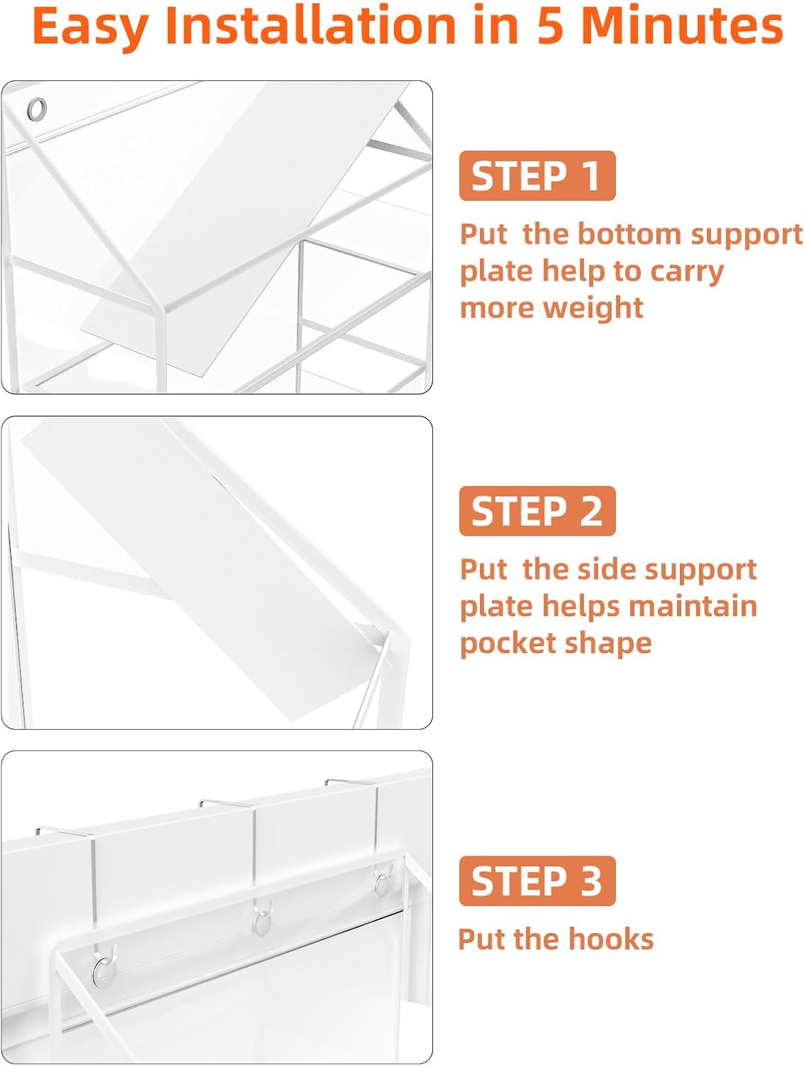Over the Door Organizes- 6 Tier Stuffed Animal Storage, Bathroom Organizers and Storage, Swing-proof Hanging Organizer for Toys/Nursery Newborn Baby Essential Stuff (Clear)
