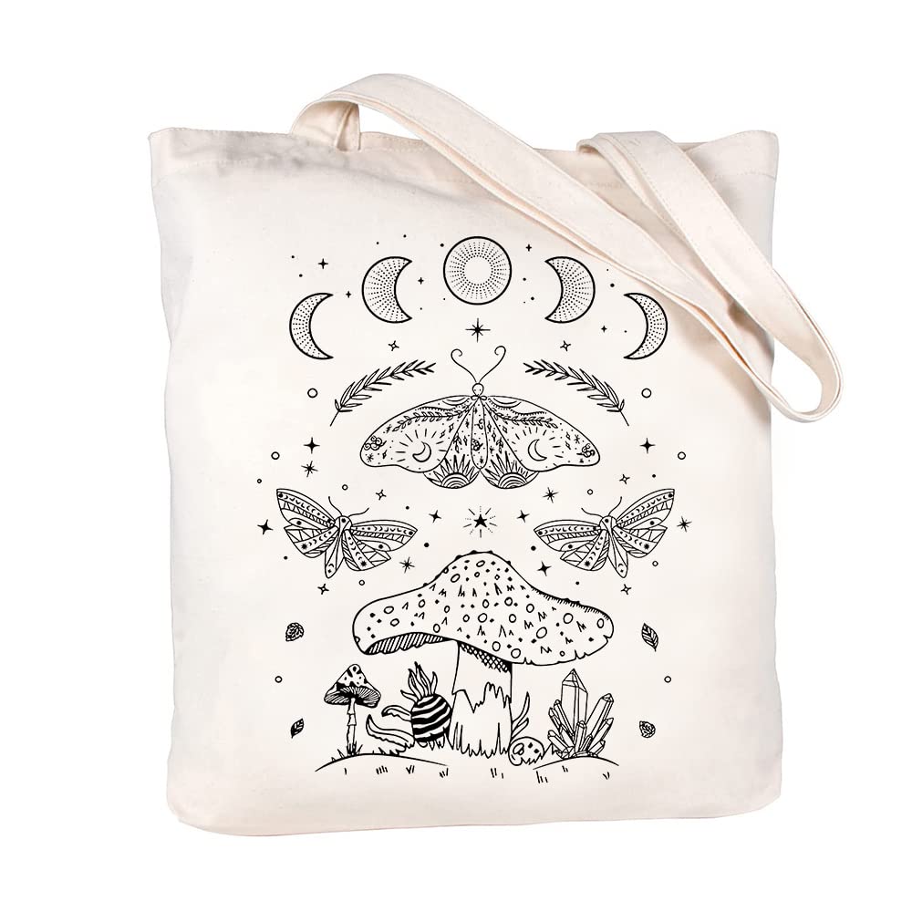 MahrokhCanvas Tote Bag for Women with Inner Pocket Aesthetic Cute Shopping Tote Bags Reusable Grocery Bags