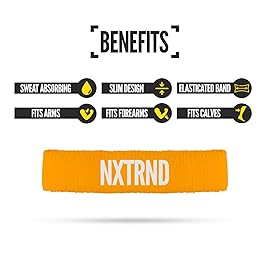 1 Pair Nxtrnd Bicep Bands, Sweat-Absorbent Arm Sweatbands, Football Accessory (Yellow)