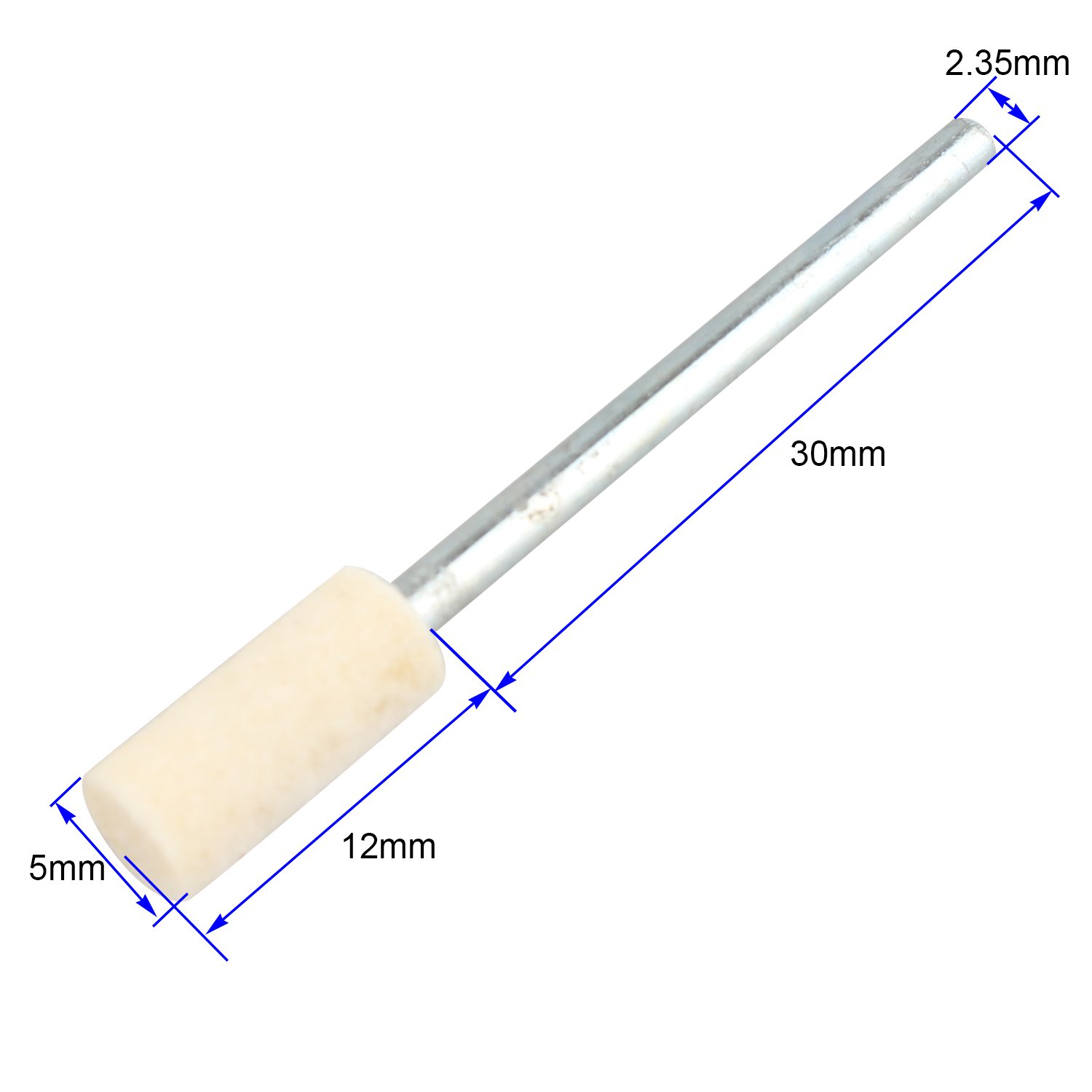 12 5 mm Zylindrische Filz Polieren Pad, Filz Polier-Set Polieren Werkzeug für Schmuck, Glas, Stein, Keramik, Nail Art