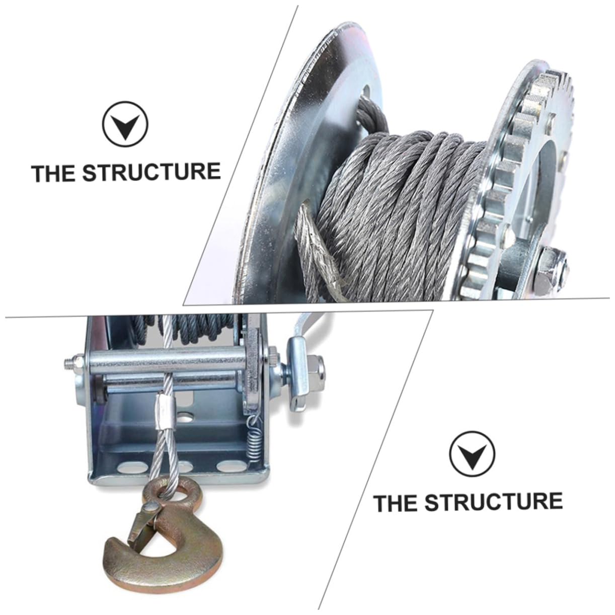 Cabilock Manual Winch Wire Rope Handle Crank for Heavy Duty Towing ATV Trailer Winch