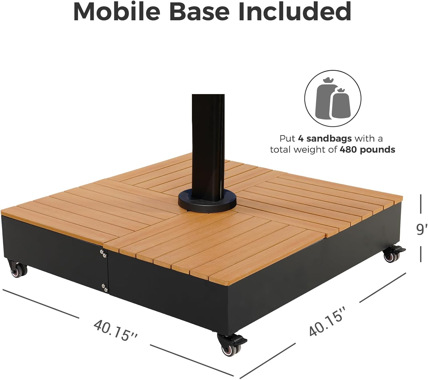 Grand patio 10x10 FT Large Patio Umbrella with Base, Double-Sided Outdoor Cantilever Aluminum Umbrella, Offset Umbrella with Cover for Commercial Use, Poolside, Deck, Backyard, Black - Image 7