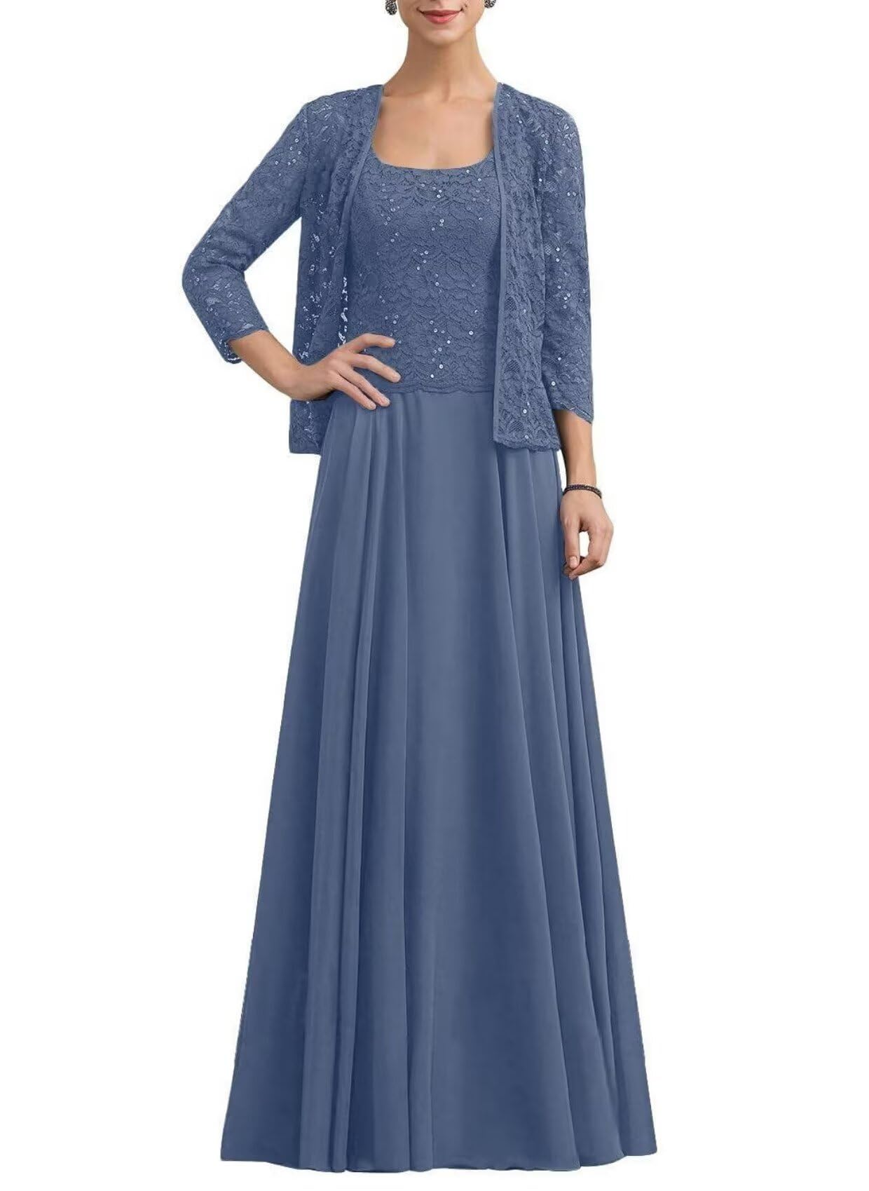 Mother of The Bride Dresses for Wedding Chiffon Lace Formal Grandmother of The Bride Dresses with Jacket