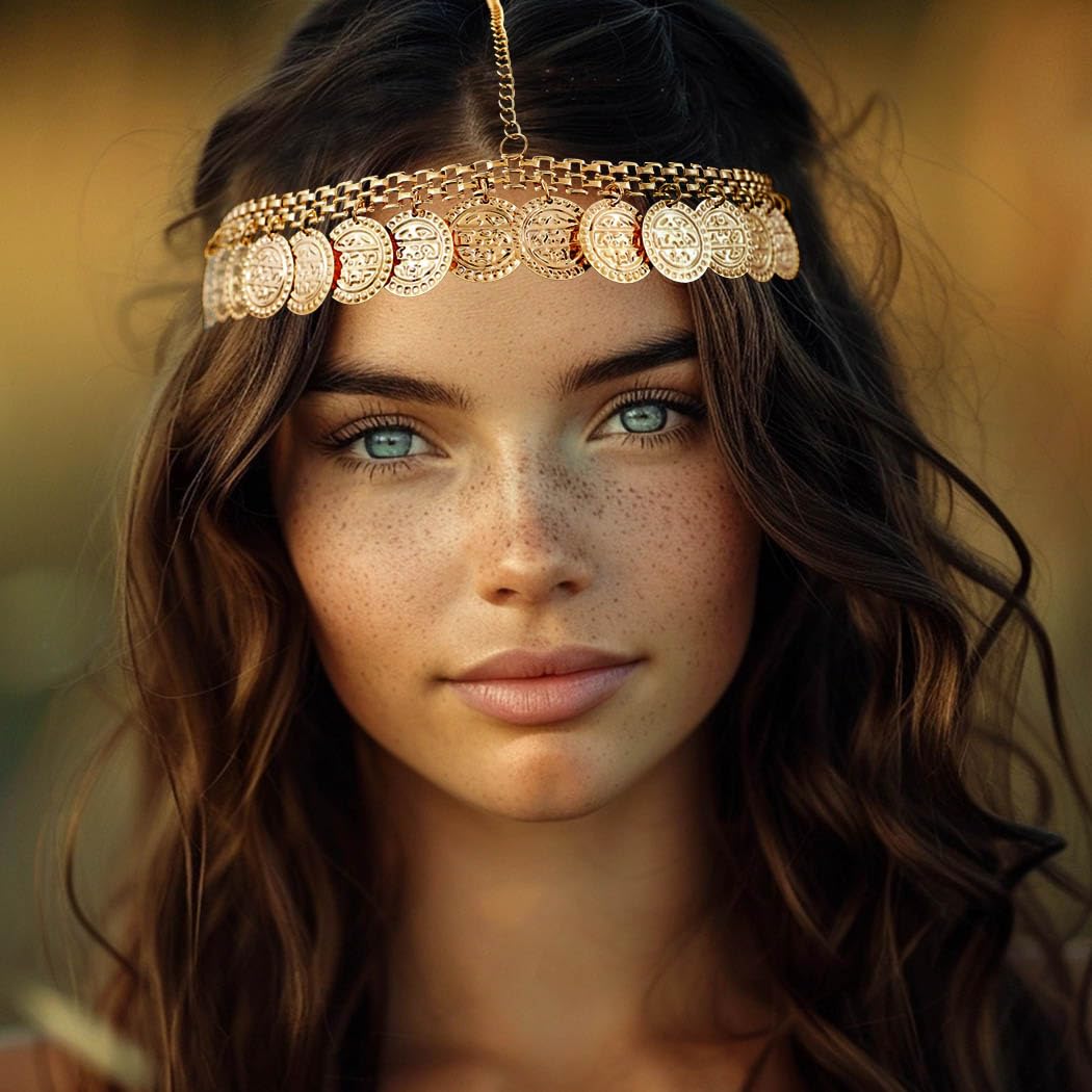 Coin Forehead Chain Snapklik.com : Coins Head Chain Gold Sequin Headpiece Hair Chains ...