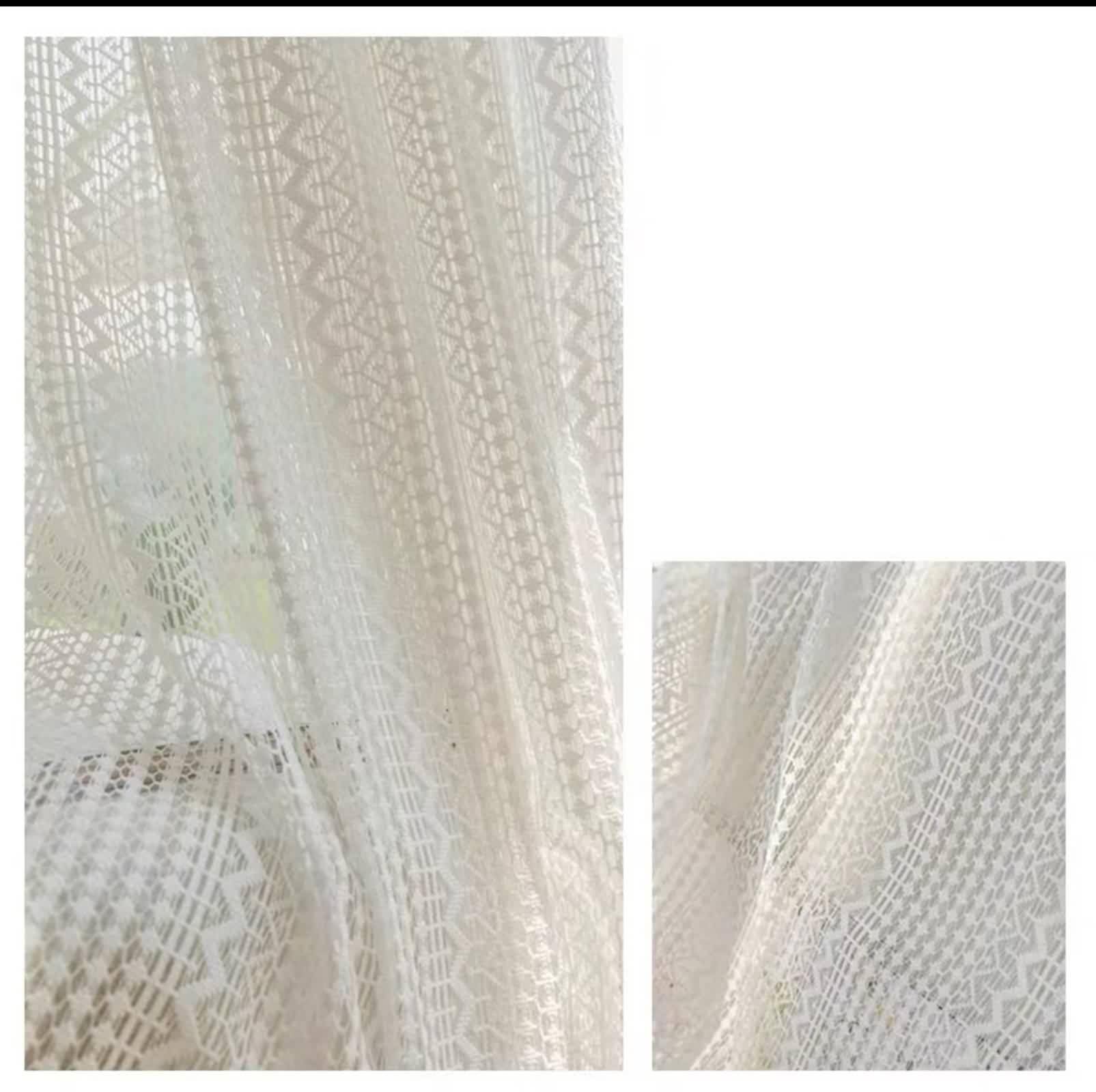 Vorhang Weiß Fenster, Gardine Küche Einfarbig Nano Curtains Voile 2er Set B 107 x H 115 cm