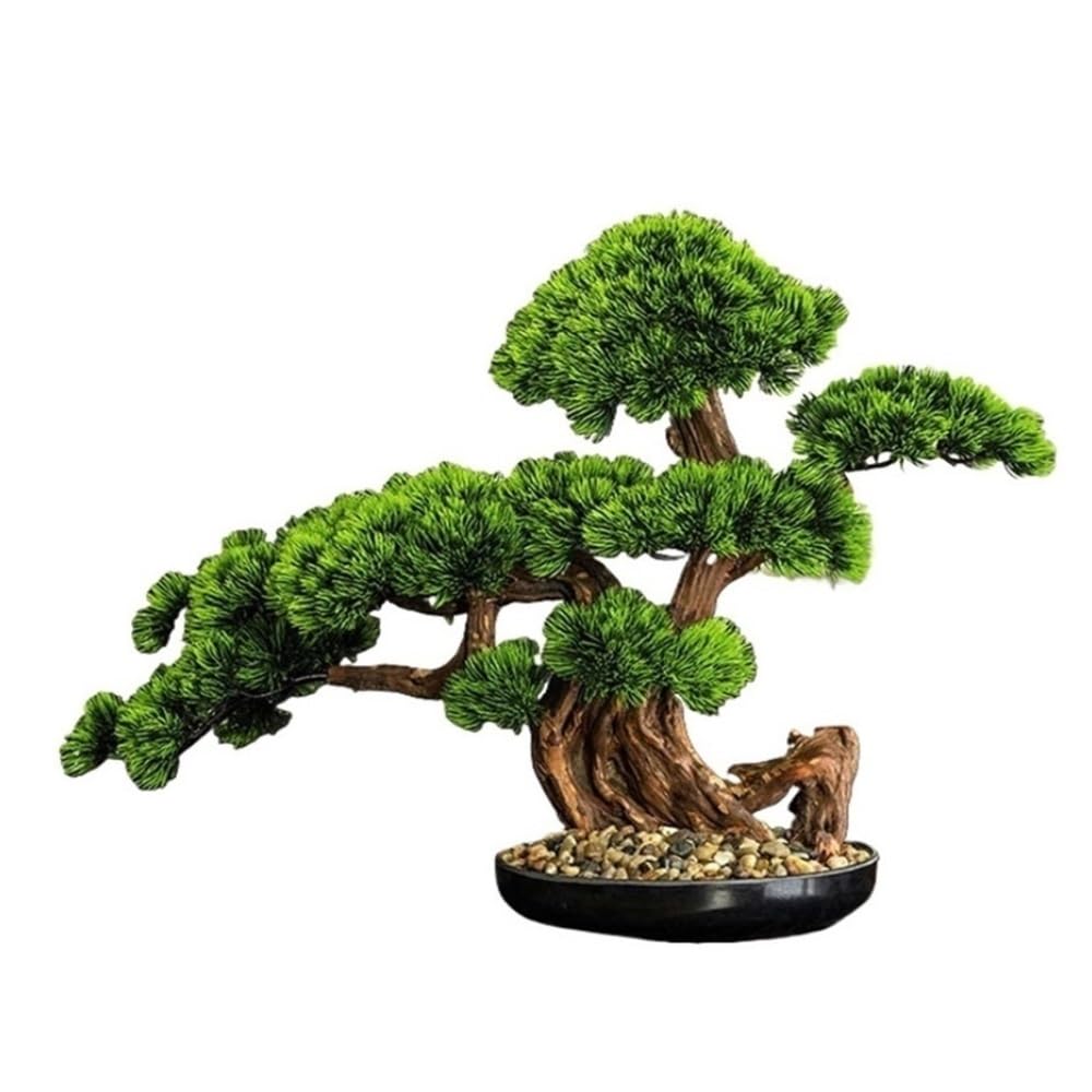 GTHTUHFD Artificial Plants, Artificial Bonsai Tree Welcome Pine Bonsai Home Desktop Decoration Entrance Counter Simulation Greenery,Home Decor