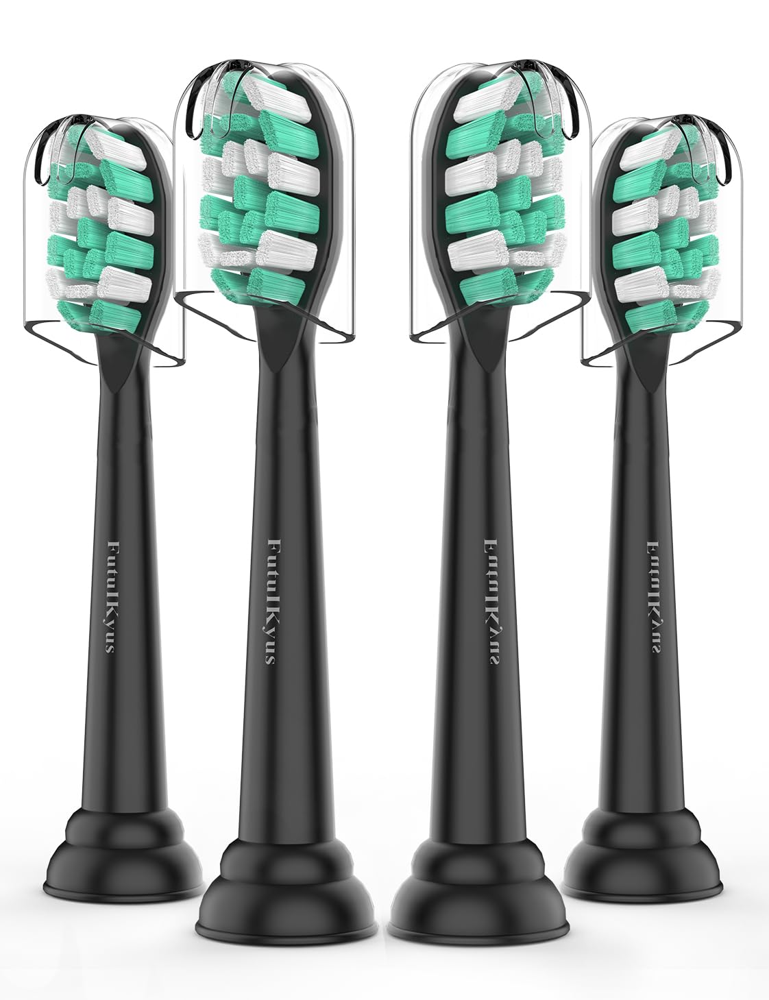 Photo 1 of Toothbrush Replacement Heads for Philips Sonicare 4100 5100 Simply Clean Plaque Control Gum Health 1 2 Series Snap on Electric Brush Head, 4 Pack, Black