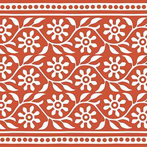 Preisvergleich Produktbild Aqua Flex Weichschaummatte Badvorleger Bodenbelag Weichschaumbelag Antirutschmatte Badezimmermatte Sicherheit Meterware Orange Weiß Blumen Breite 65 cm 6009-6 (65 x 120 cm)