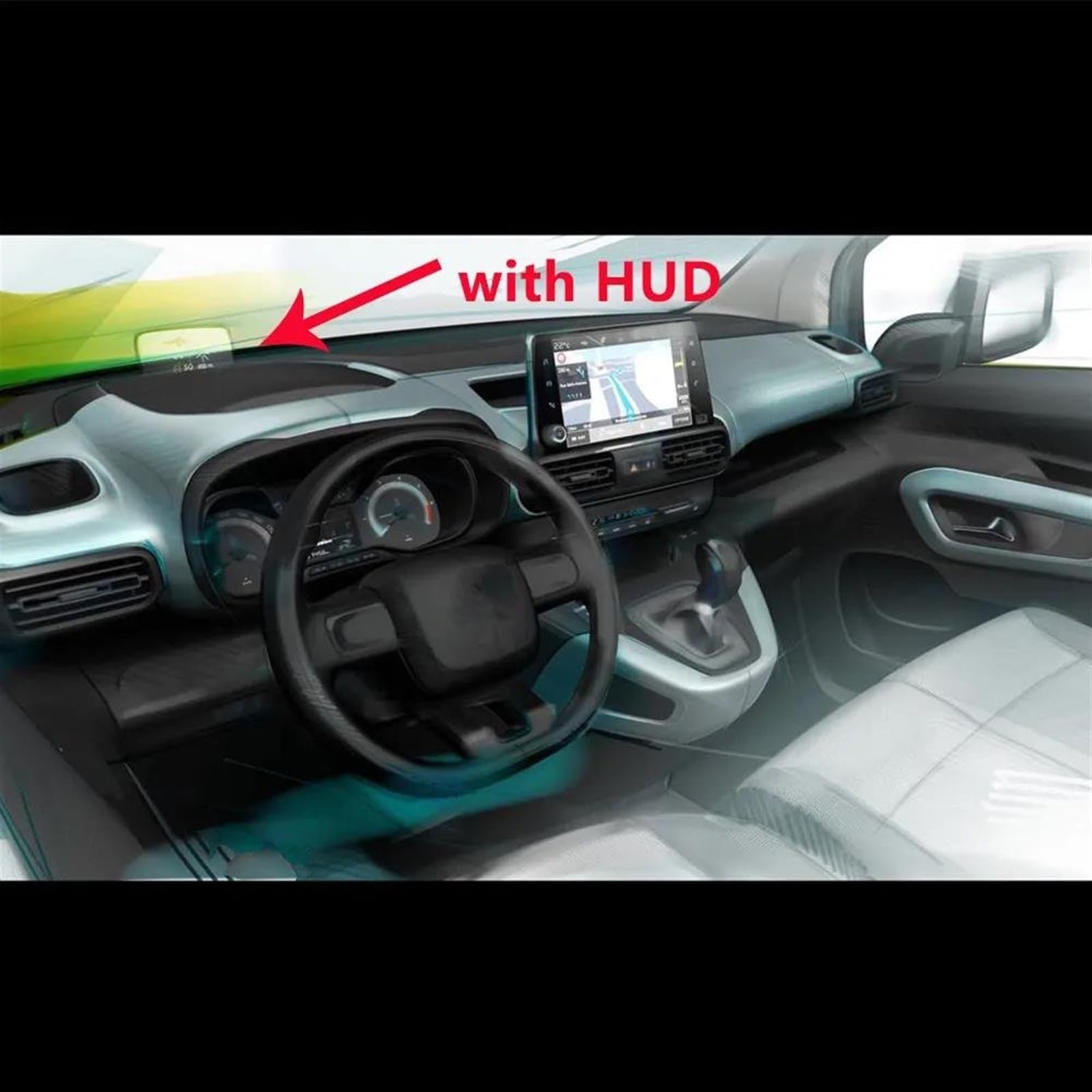 Housse De Protection Pour Tableau De Bord Citroën Berlingo (2019-2022) – Anti-UV, Anti-éblouissement, Rouge Bordure