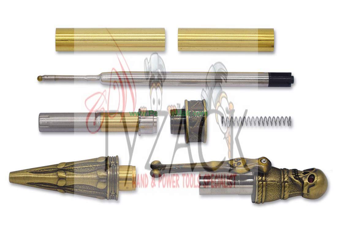 Skull Twist Antique Bronze Pen Kits for The Lathe (Skull Twist Pen Kit)