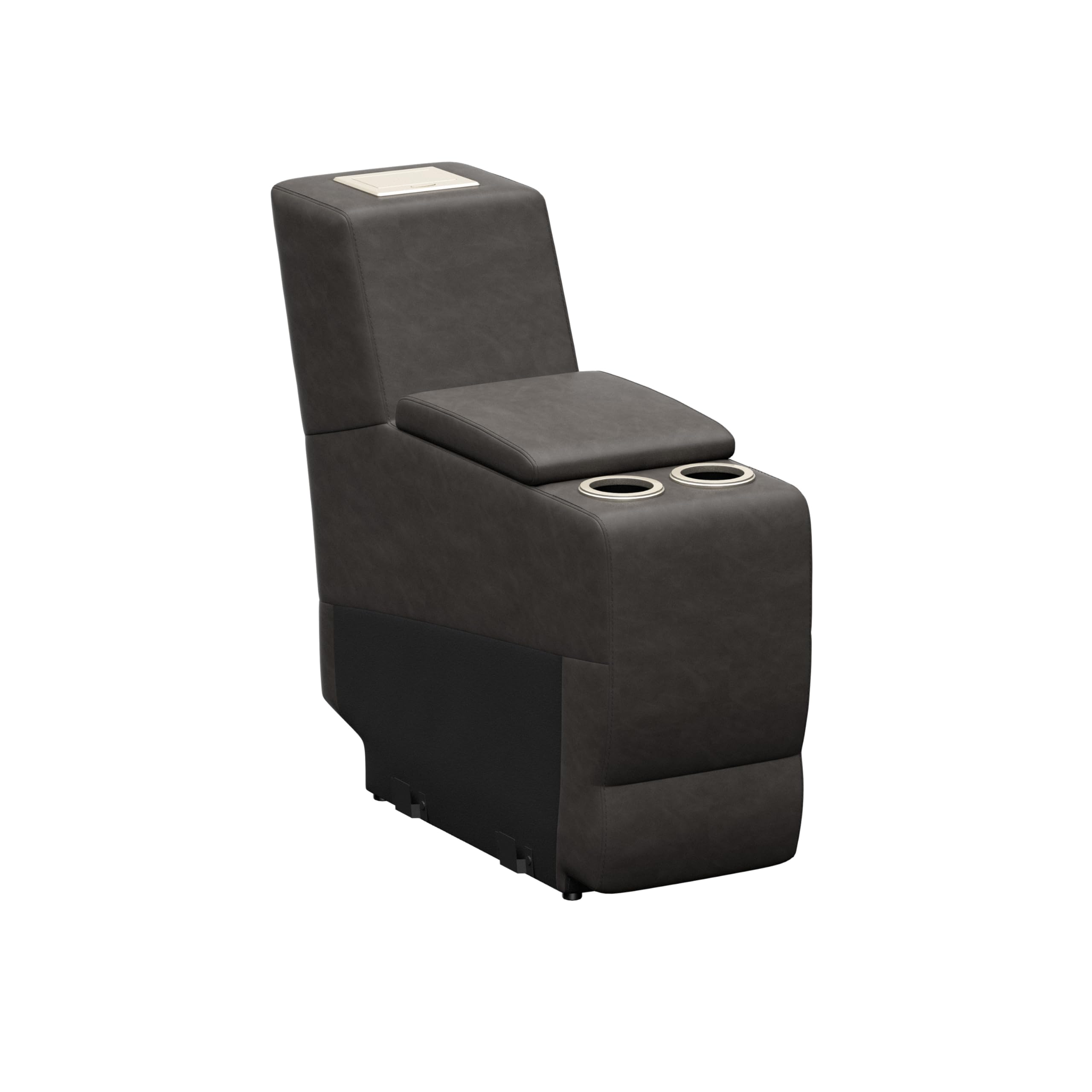 thomas payne signature seismic series mccoy rv theater seating 12" center console with storage compartment, dual cupholders, 110v power pop-up outlet with two usb ports - 2024044203