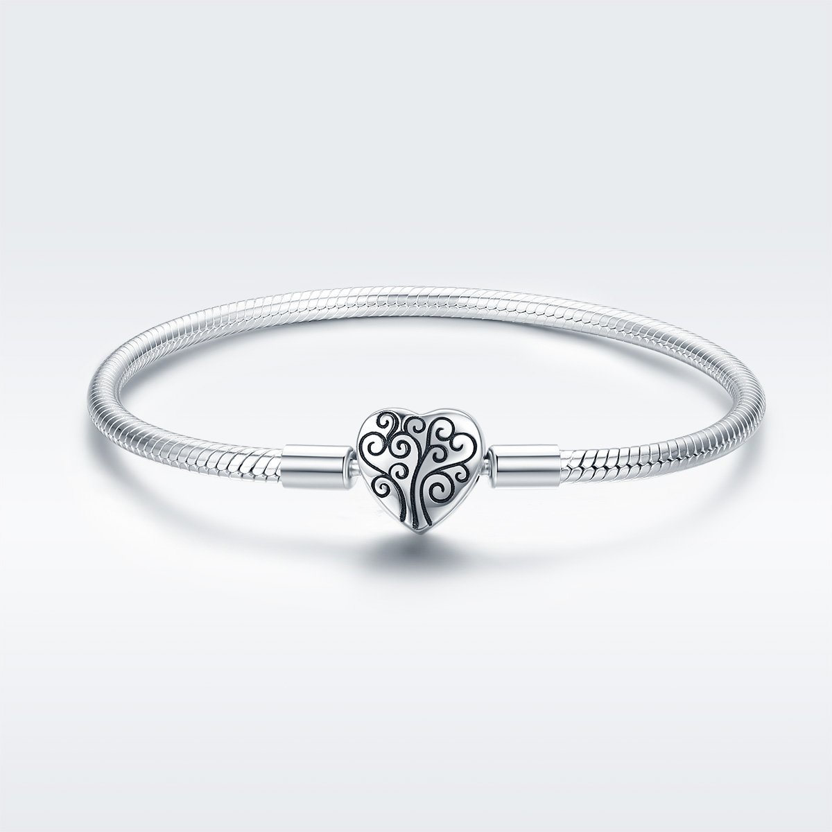 Pulsera De Cadena De Serpiente De Plata De Ley Con Árbol Bracelet