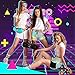Didaey 3 Pcs 80s 90s Outfit for Women 80s Costume Set 2 in 1 Running Shorts Retro Pack and Fashion Headband Set for Workout(Stylish,M Size)