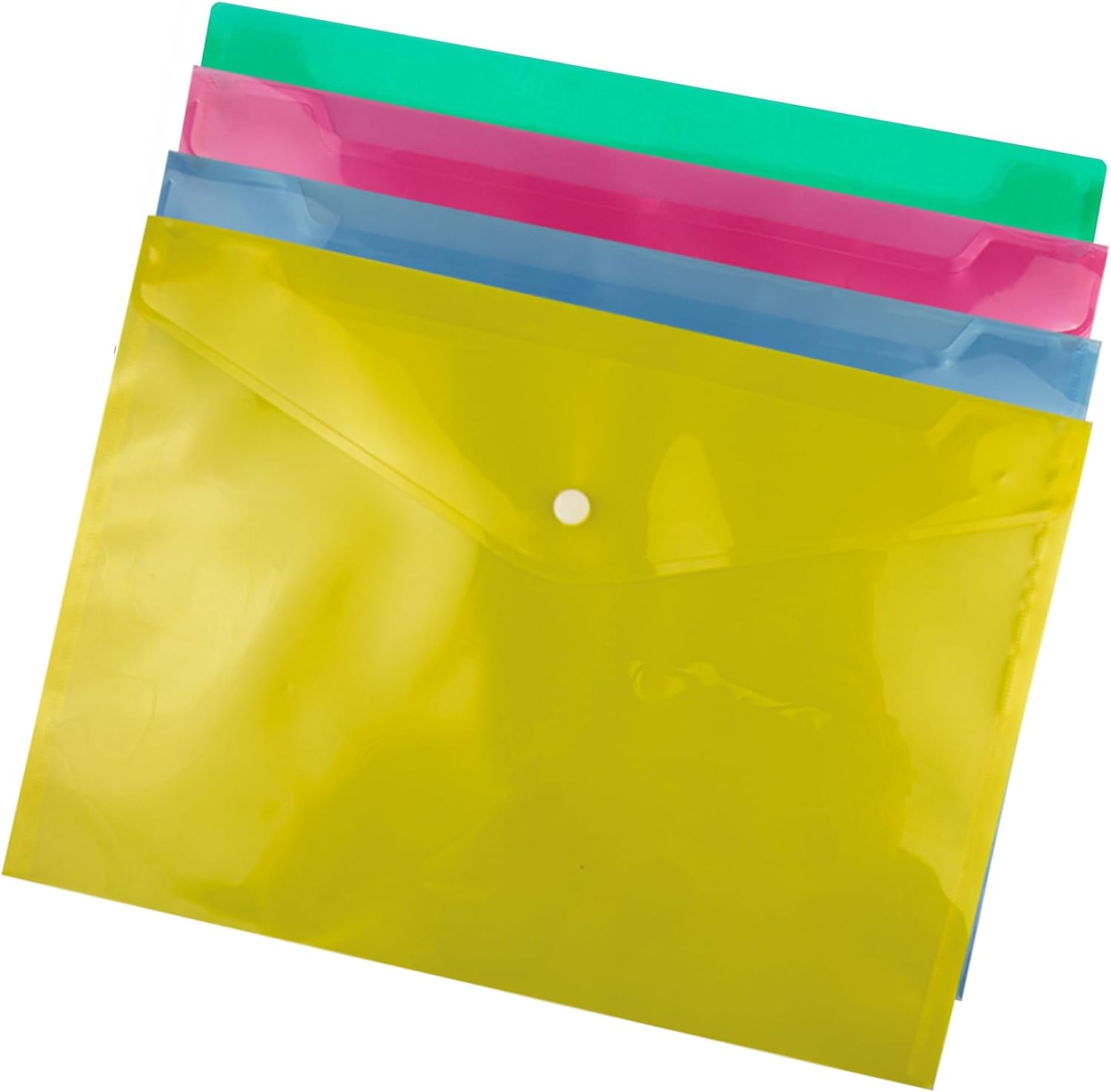 A4 File Folders Document Plastic Wallets Button Closure Files Envelopes