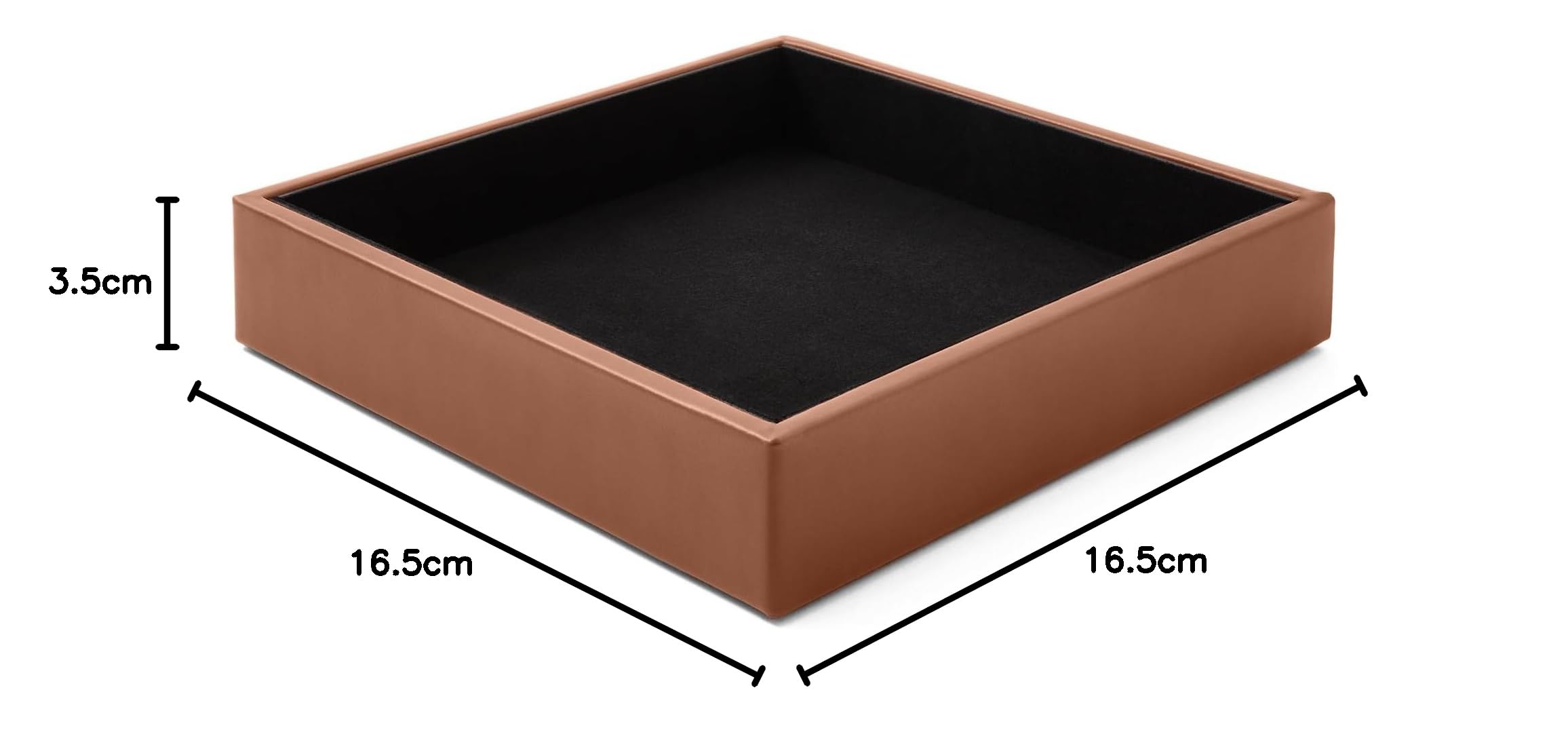 Eglooh - Minerva - Svuotatasche Design Moderno in Cuoio Marrone Arancione - Organizer da Scrivania, Vassoio Portaoggetti per Chiavi, Monete, Gioielli - cm 16,5 x 16,5 - Made in Italy