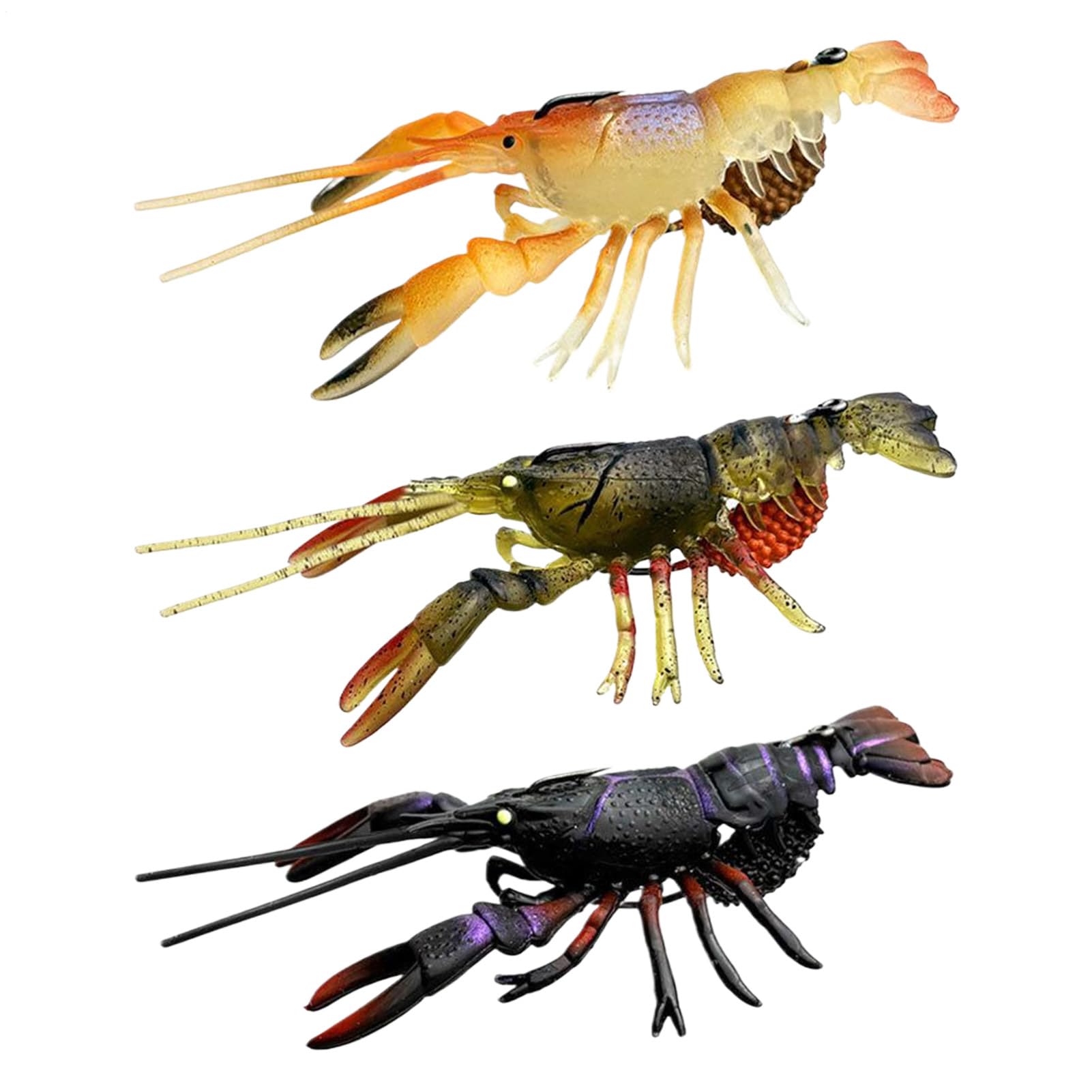 Esca di Gambero | Esca Pesca Jig | 3 Esche morbide Simulazione Esca Nuotatore per Uomini Pesca in Acqua Dolce o Salata Campeggio Avventura All'aperto
