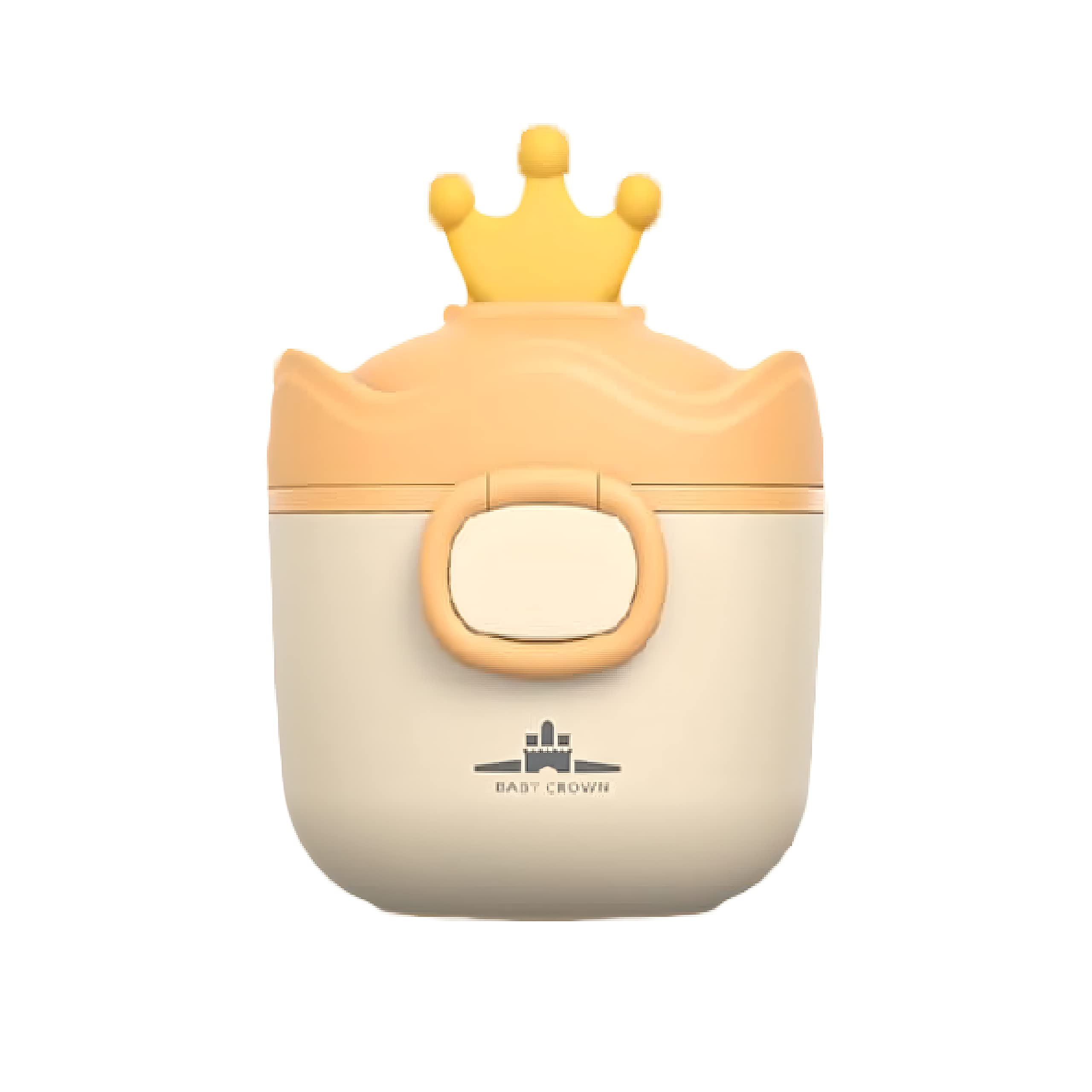 Pumpkins Baby Formula Dispenser with Scoop – Portable Milk Powder Storage Box, 400ml Capacity, Hygienic, Peach Crown Themed Container for Travel, Baby Food Container with Handle