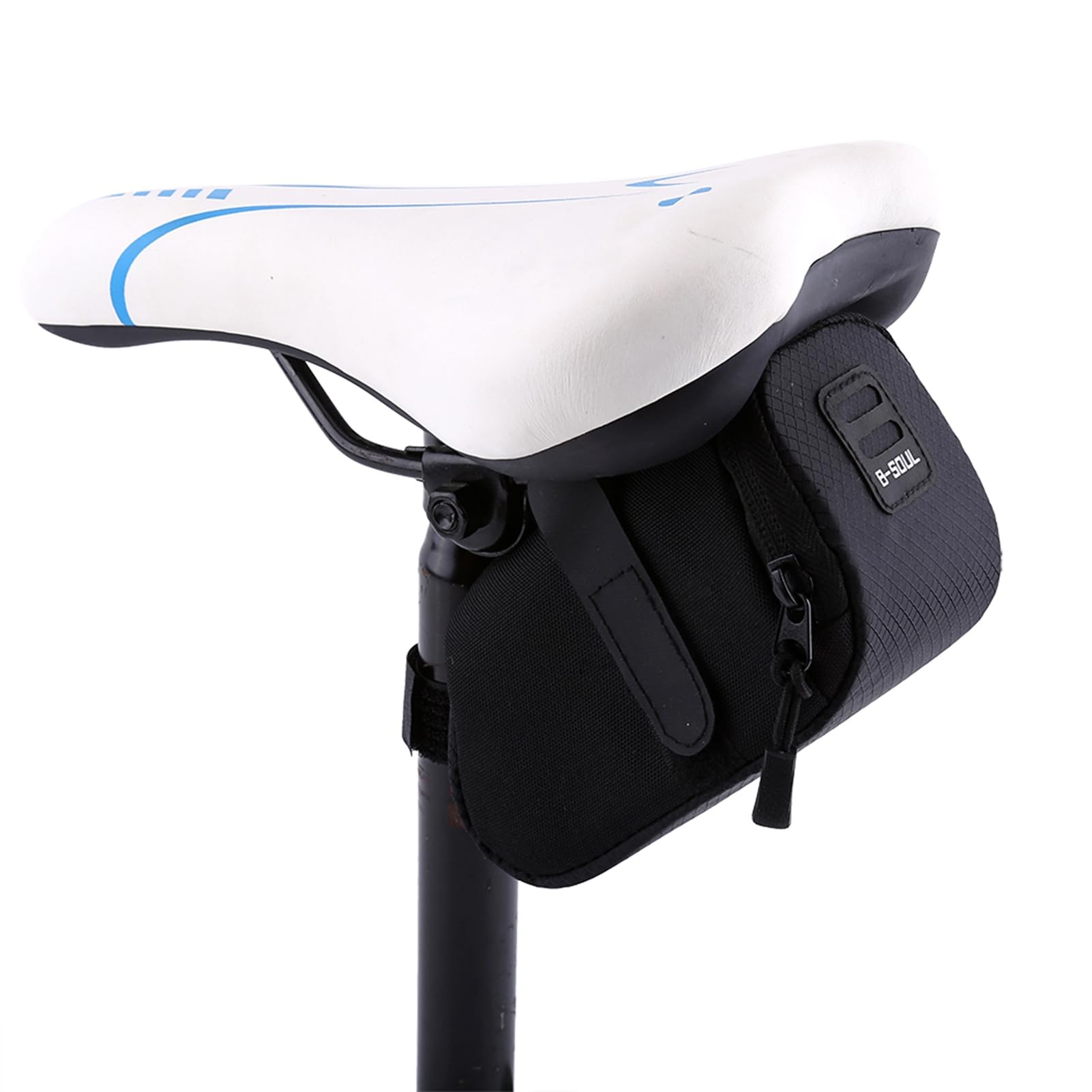 Cocoarm Bike Saddle Bag Rear Saddle Bag Zippered Opening Bike Saddle Tail Under Storage Bag Under Storage Bag Suitable for Road and Mountain Bikes 15 * 7 * 7cm (Black)