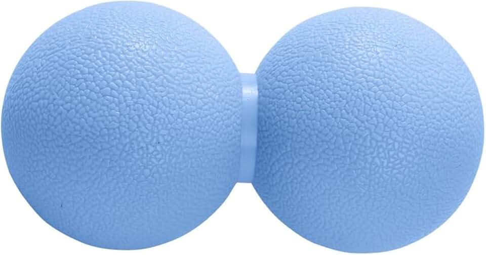 Bolas duplas de massagem de lacrosse - bolas de massagem de amendoim e bola de fáscia para aliviar a fadiga da fáscia muscular, relaxar os músculos bola de massagem para pés e costas (azul)