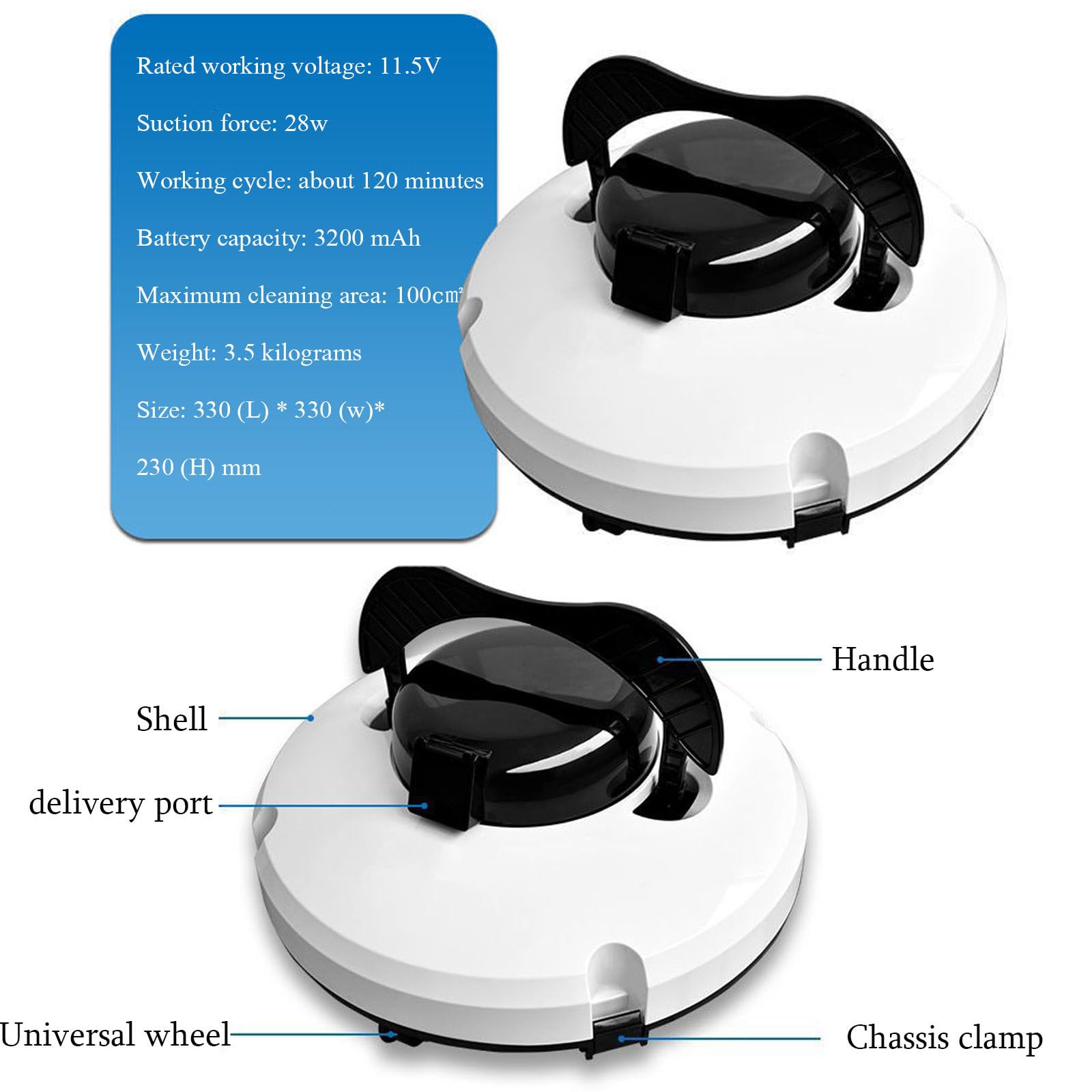 Robot nettoyeur automatique de piscine – Aspirateur sous-marin sans fil rechargeable pour un nettoyage et une aspiration sans effort des piscines