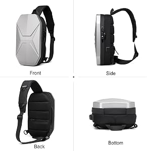 Zaino Monospalla Uomo FANDARE | Con Porta USB | Impermeabile EVA | 22x13x36 Cm | Per Trekking, Ciclismo, Viaggio E Ufficio