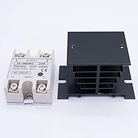 Vista 3 de TWTADE Relé de estado sólido SSR-25AA 25A CA 80-250V a CA 24V-380V + disipador de calor