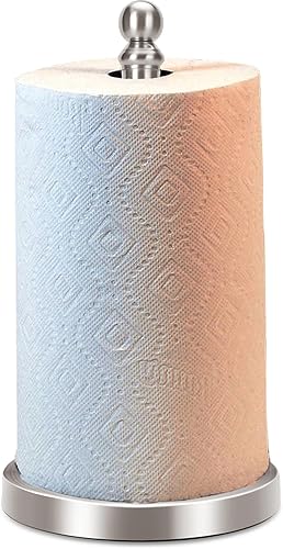 Miniatura 11 de Soporte para toallas de papel para encimera con base de mármol pesado, soporte de rollo de papel de pie para cocina y baño, con base pesada