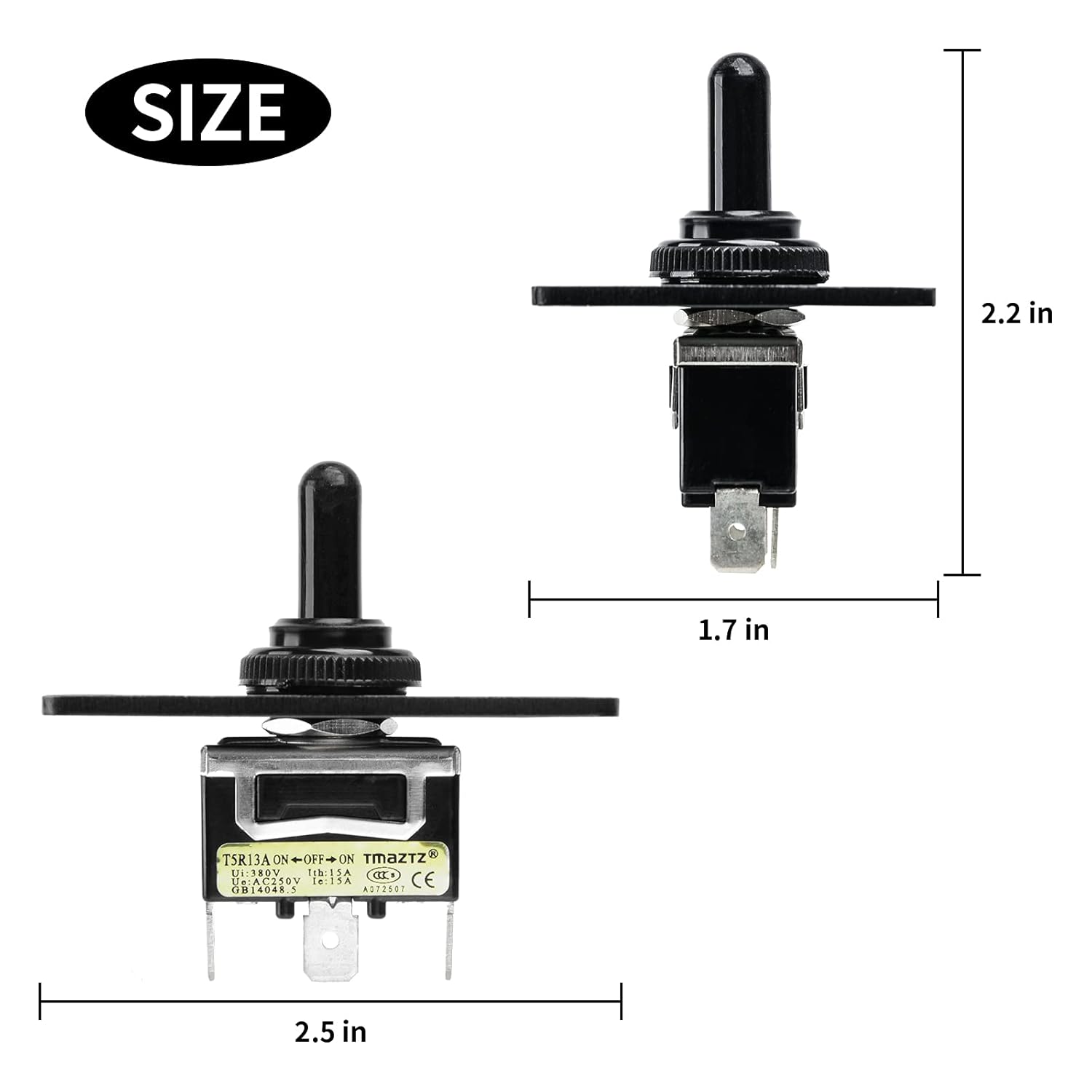 Boat Trim Switch, Briidea Marine Toggle Up Down Switch for RV Boat 12V 15A On Off On Momentary Panel 3Pin Control : Sports & Outdoors