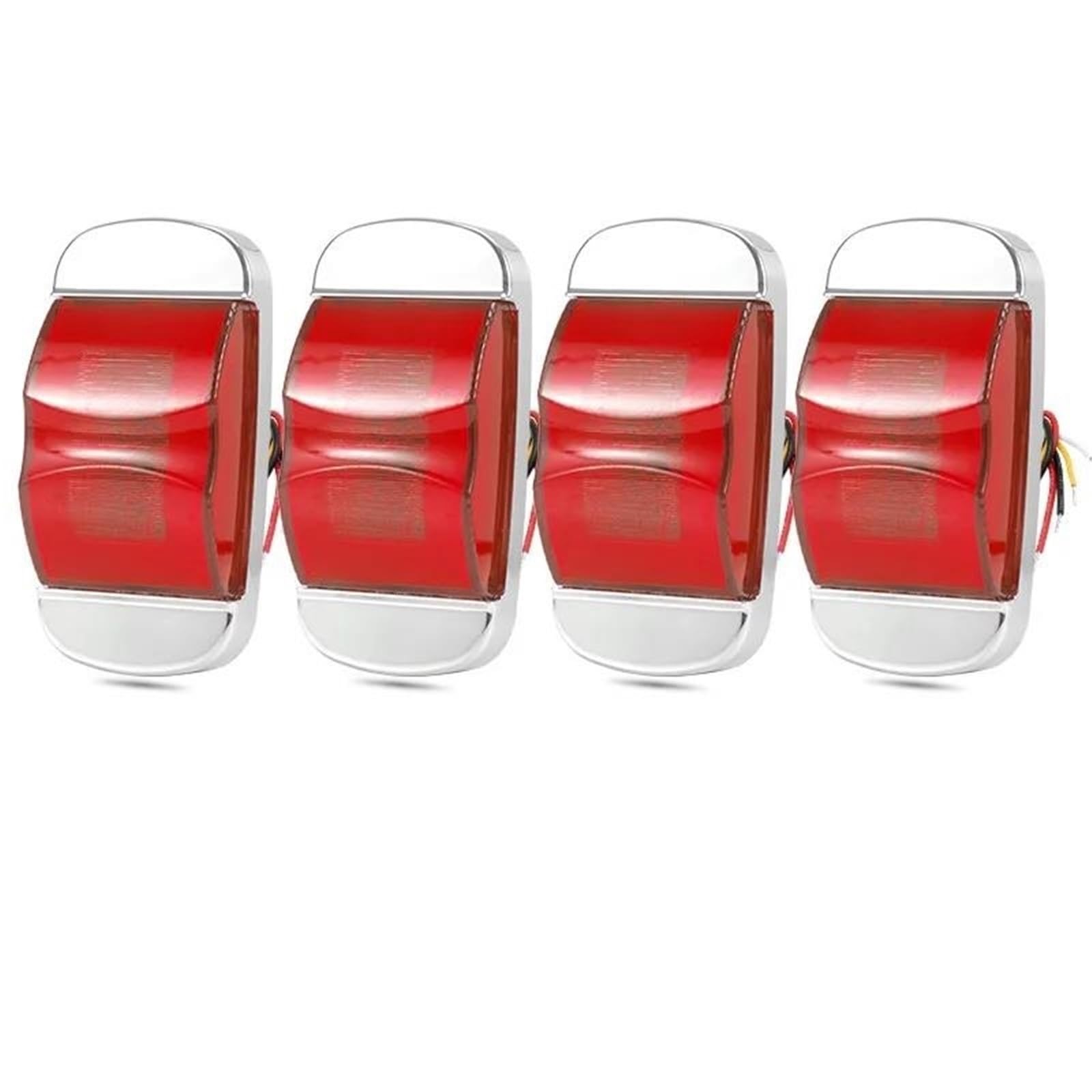 Indicador Intermitente Espejo Retrovisor Lámpara Gálibo LED Luces Indicadoras Advertencia Posición Lateral Traseras Para Remolques Camiones Caravanas(4pcs Red)