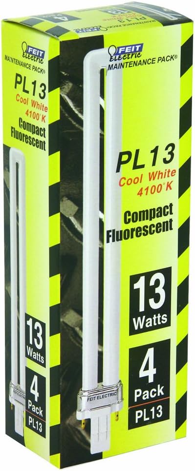 Feit Electric PL13/41/MP 13-Watt PL Compact Fluorescent Bulb, Cool White, 4 Pack