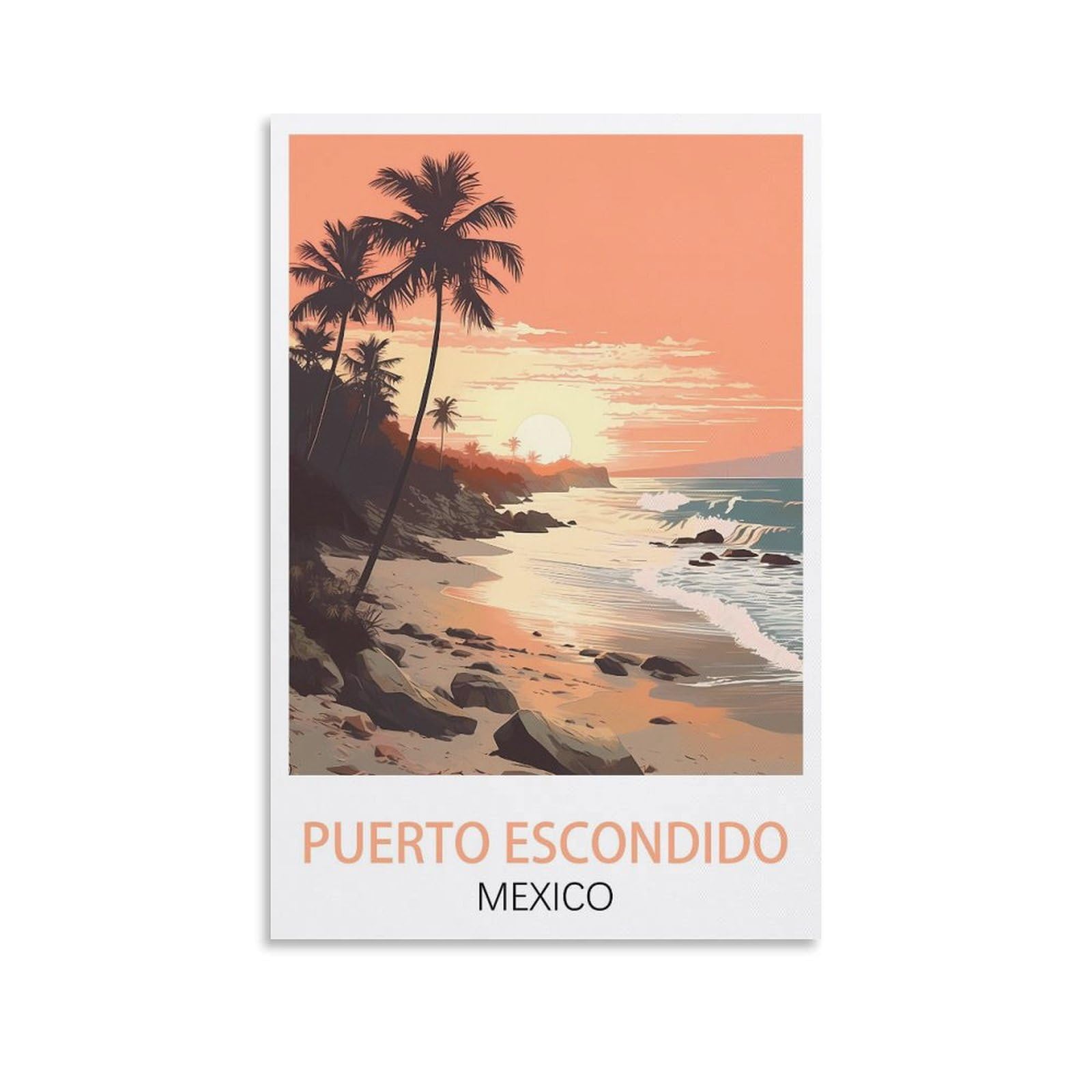 EZMLFA Diamond Painting Kits for Adults,Puerto Escondido Mexicos DIY Crystal Embroidery Gifts,Diamond Art Craft,for Living Room Home 50x60cm