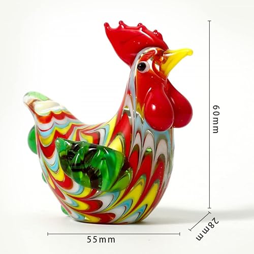 Miniatura 2 de MAEPA 4 piezas de escultura de pollo de vidrio soplado a mano, adornos de animales de vidrio, pisapapeles, jardín de hadas, decoración de Pascua