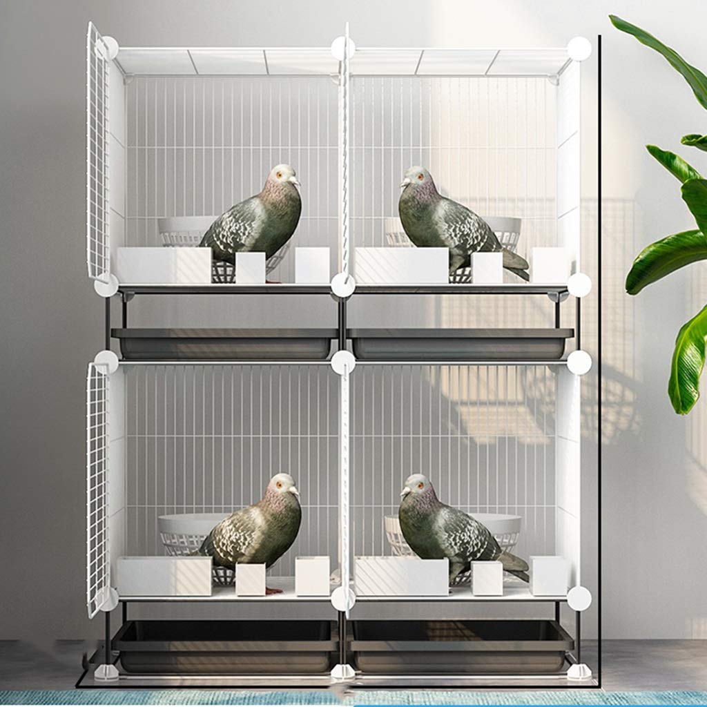 Jaulas Grandes para Palomas para Uso Doméstico. Las Casetas Combinadas De Hierro para Pájaros Se Pueden Agrupar Y Emparejar, Color Blanco, 75 X 35 X 96 Cm.