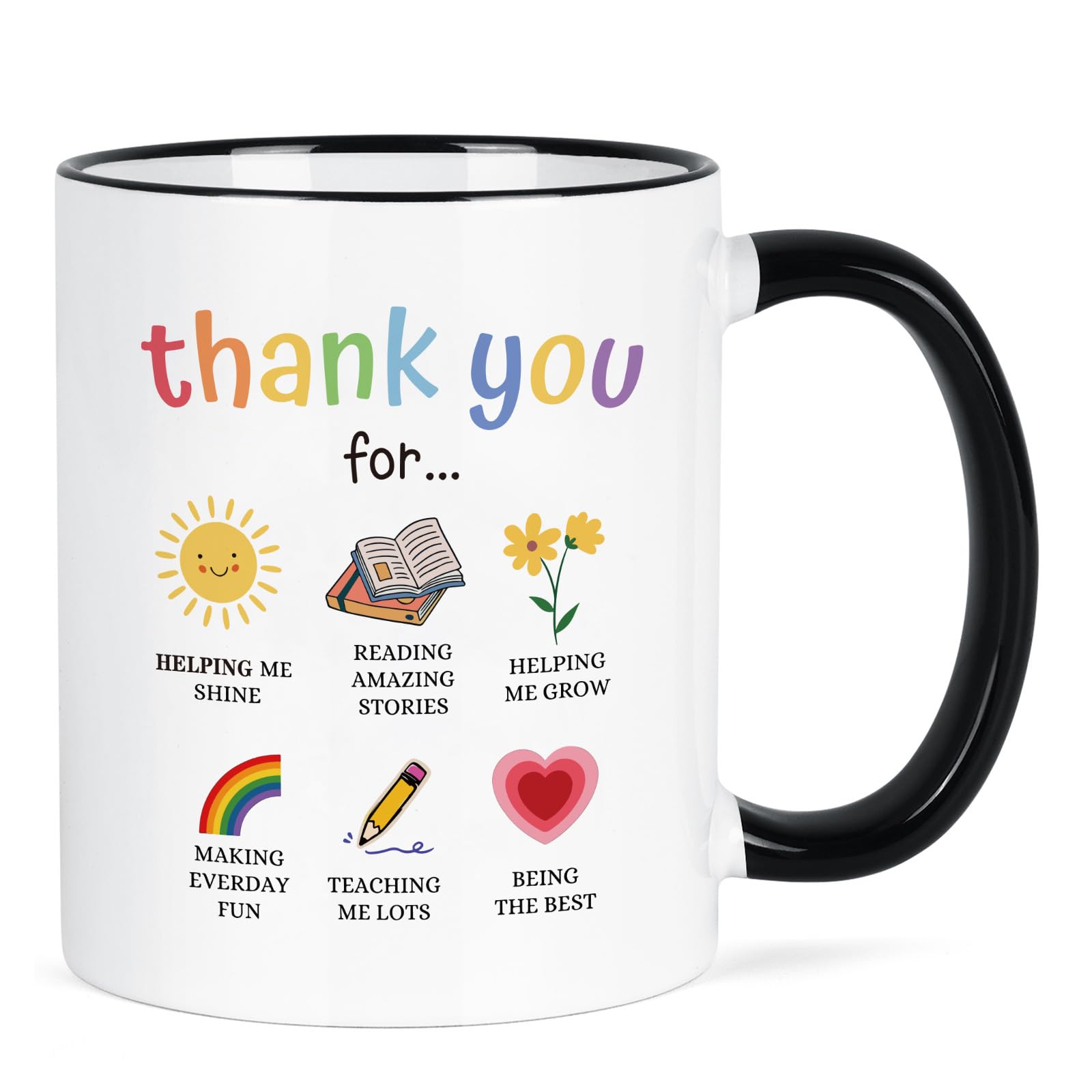 Joymaking Thank You Gifts for Teacher, 11oz Coffee Mug Best Teacher Gifts for Women Birthday, Leaving, Retirement, Christmas, Black