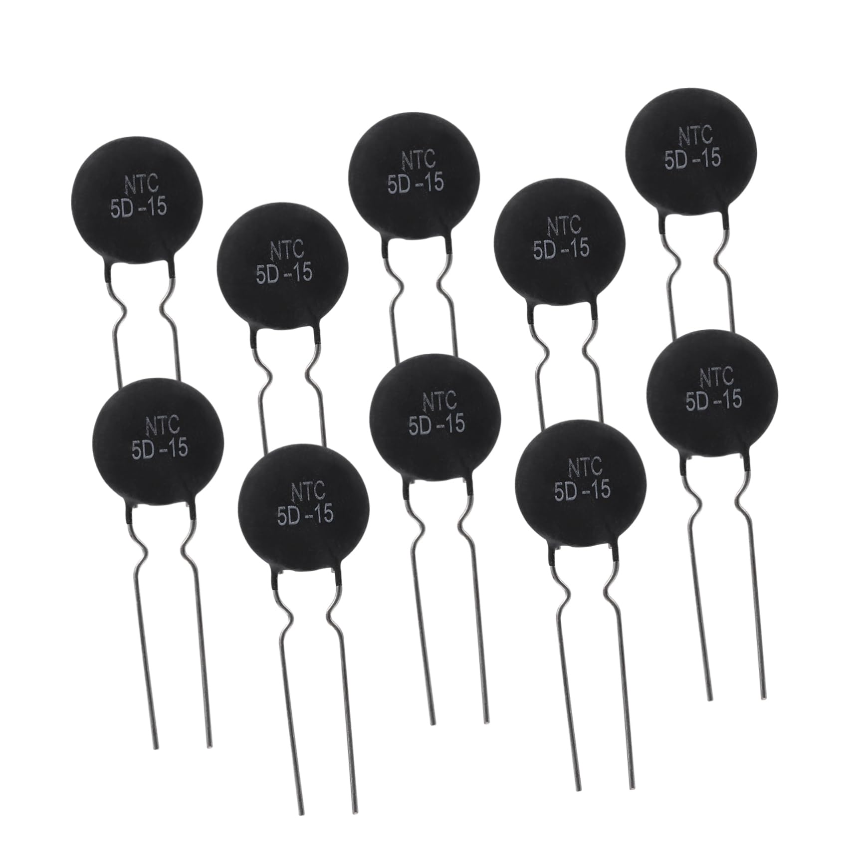 VILLFUL 20 Pcs Thermistor Extinguisher Ntc Inrush Current Limiter Heater Limiter Temperature Sensors 5d-15 Pt100 Rco410 Firing 74hc595 Thermal Resistor Thermister Kebt Synthetic Film Black