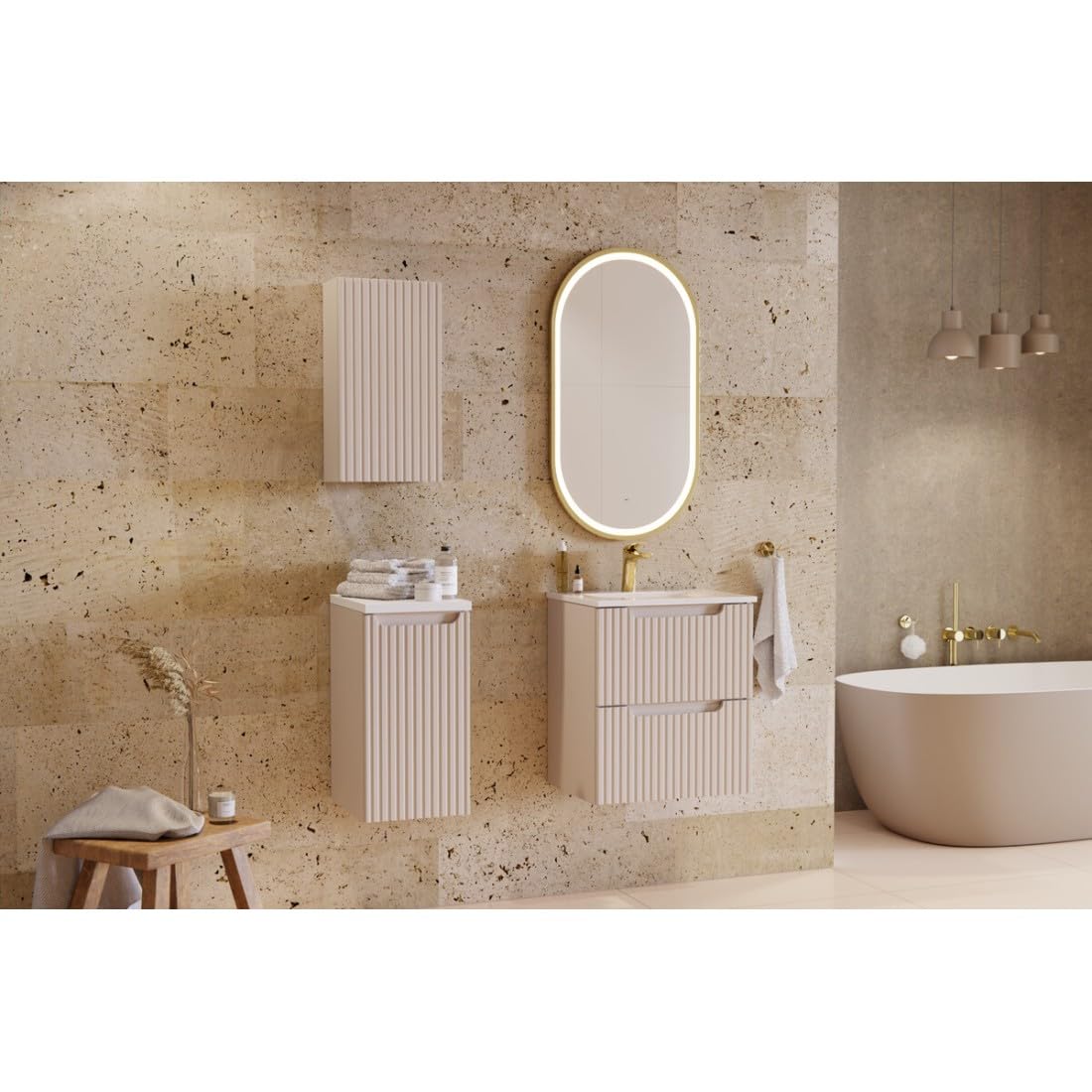 Meublorama - Lavabo empotrado (50 cm, cerámica), color blanco brillante