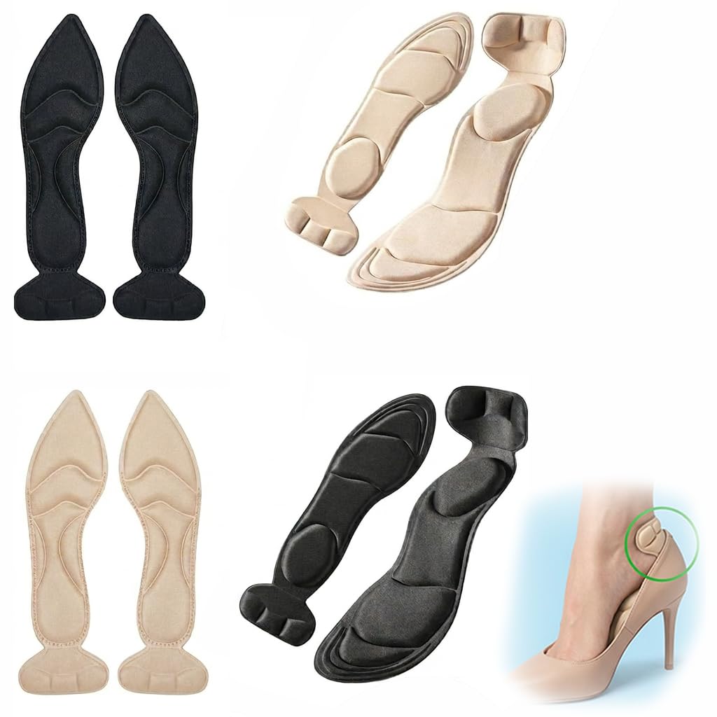 8 Piezas Plantillas Para Tacones De Mujer, Almohadillas Para Talón, Antideslizantes, Recortables, Protegen La Punta, Cómodas Para Zapatos Ajustados O Grandes, Adecuadas Para Tacones Mujer