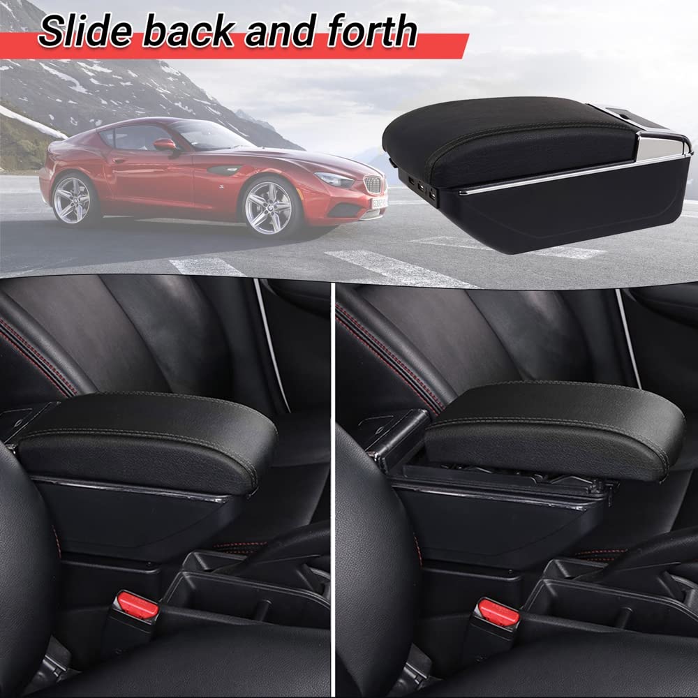 Bracciolo Auto Per Suzuki Swift 2005-2024 Con 3 Porte USB - Doppio Strato, Pelle PU - Foto 10