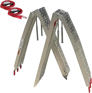 Pair 2.3M Folding Aluminum ATV Loading Ramp Lawnmower Motorcycle Truck Trailer 2x500kg (2X ramp)