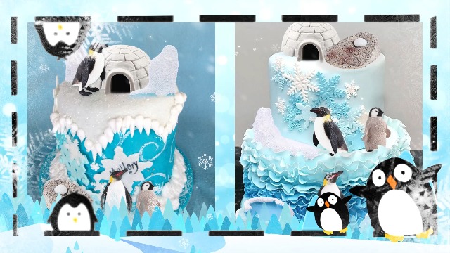 Decorazione Torta Compleanno Pinguino - Set 11 Pezzi Per Feste A Tema Invernale - Foto 5