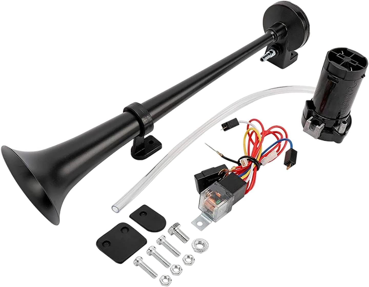 Bocina de Aire 12V Potente con Compresor, Kit de Claxon Sonido Tren TGV 150dB, Trompeta Universal de Alta Sonoridad para Coche, Camión, Tractor, Moto y Barco