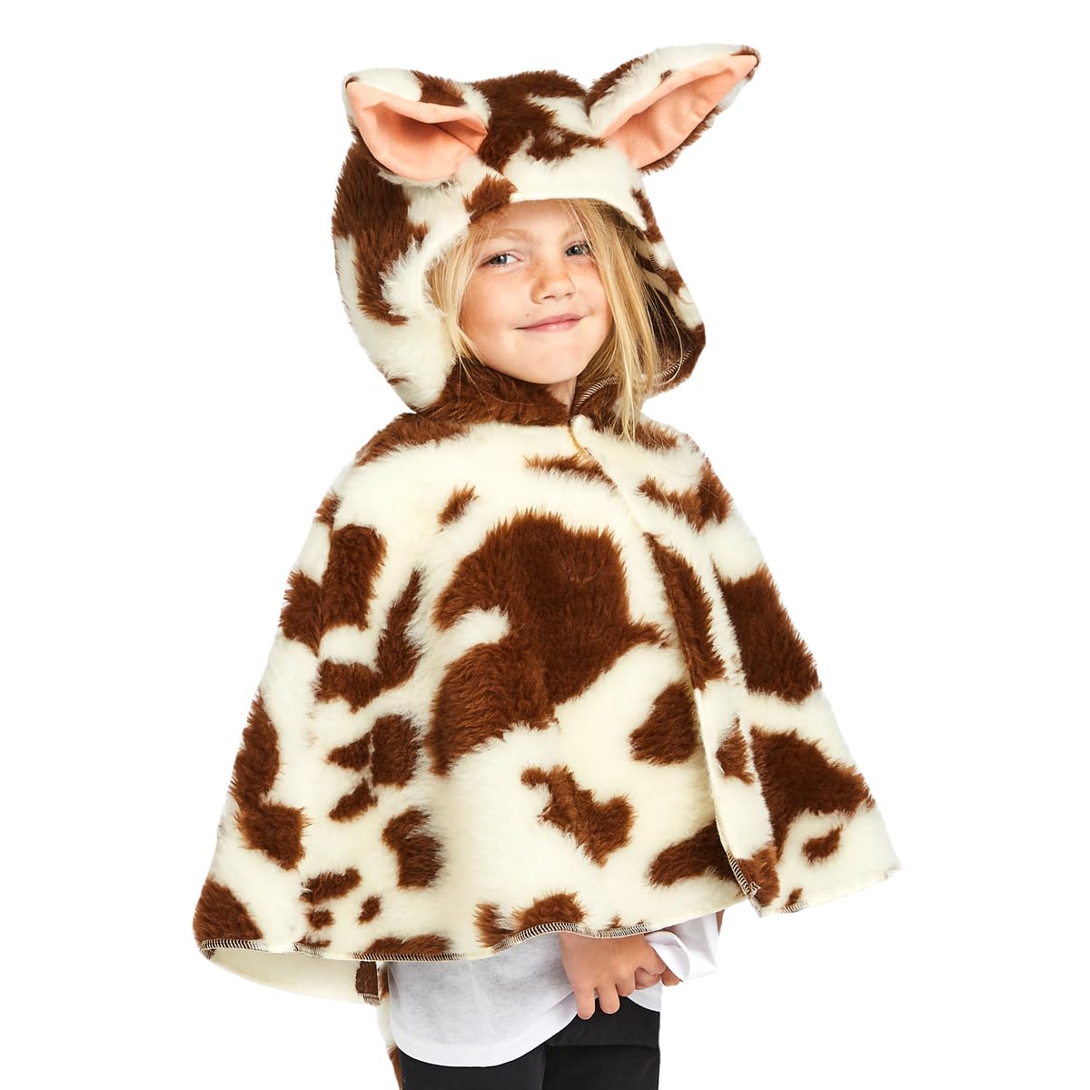Charlie Crow Brown & White Fur Cow Cape costume for kids one size 3-8 Years, 3-5 Years - Image 3