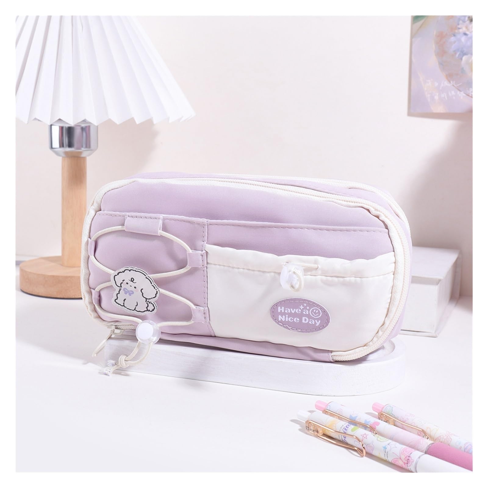 Astuccio viola con coulisse for la scuola