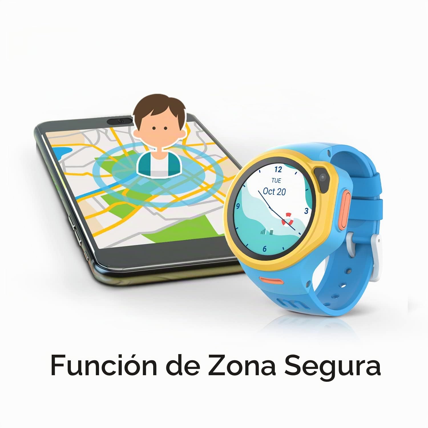 MyFirst Fone R1 Azul. Watchphone. Reloj Inteligente para niños y niñas con Llamadas. Incluye GPS, videollamada, Pantalla táctil, MP3, Alarma SOS, cuentapasos y Otras Funciones