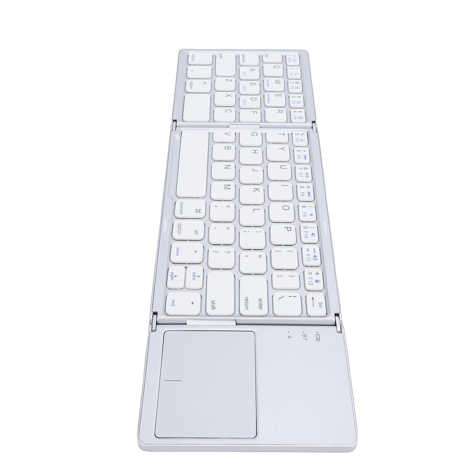 Garsent Tastiera Pieghevole Wireless, Tastiera Bluetooth con Touchpad per Tablet Laptop, da Viaggio Tascabile Ricaricabile per Telefono Pad PC (SILVER)