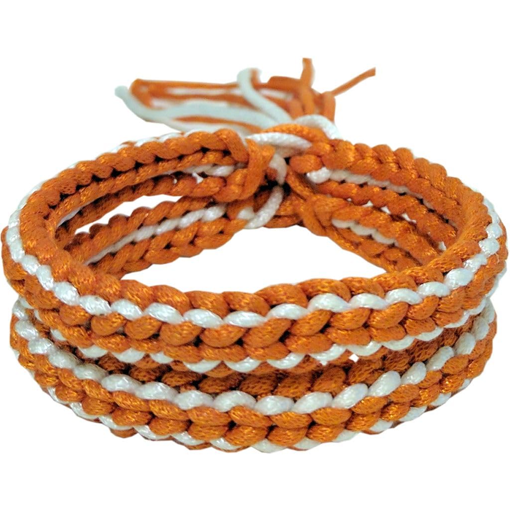 DUO GEAR KIDS MUAY THAI KICKBOXING ARM BANDS RING FIGHTERS TRADITIONAL PRAJIOUD PRAJEAT (PAIR) (Orange White)