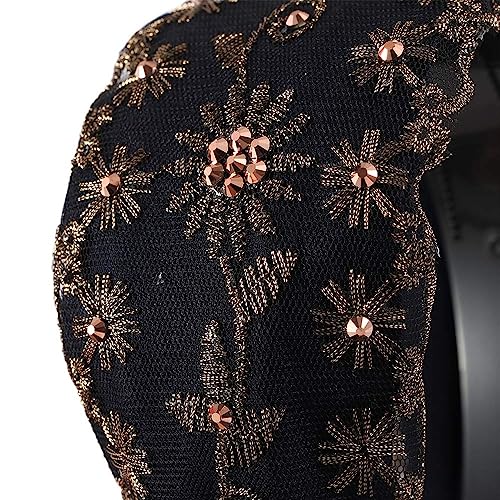 Leadigol 3 Pcs Lace Wide Floral Pearl Embroidery Headbands for Women, Crystal Korean Trendy Simple Flower Headwear