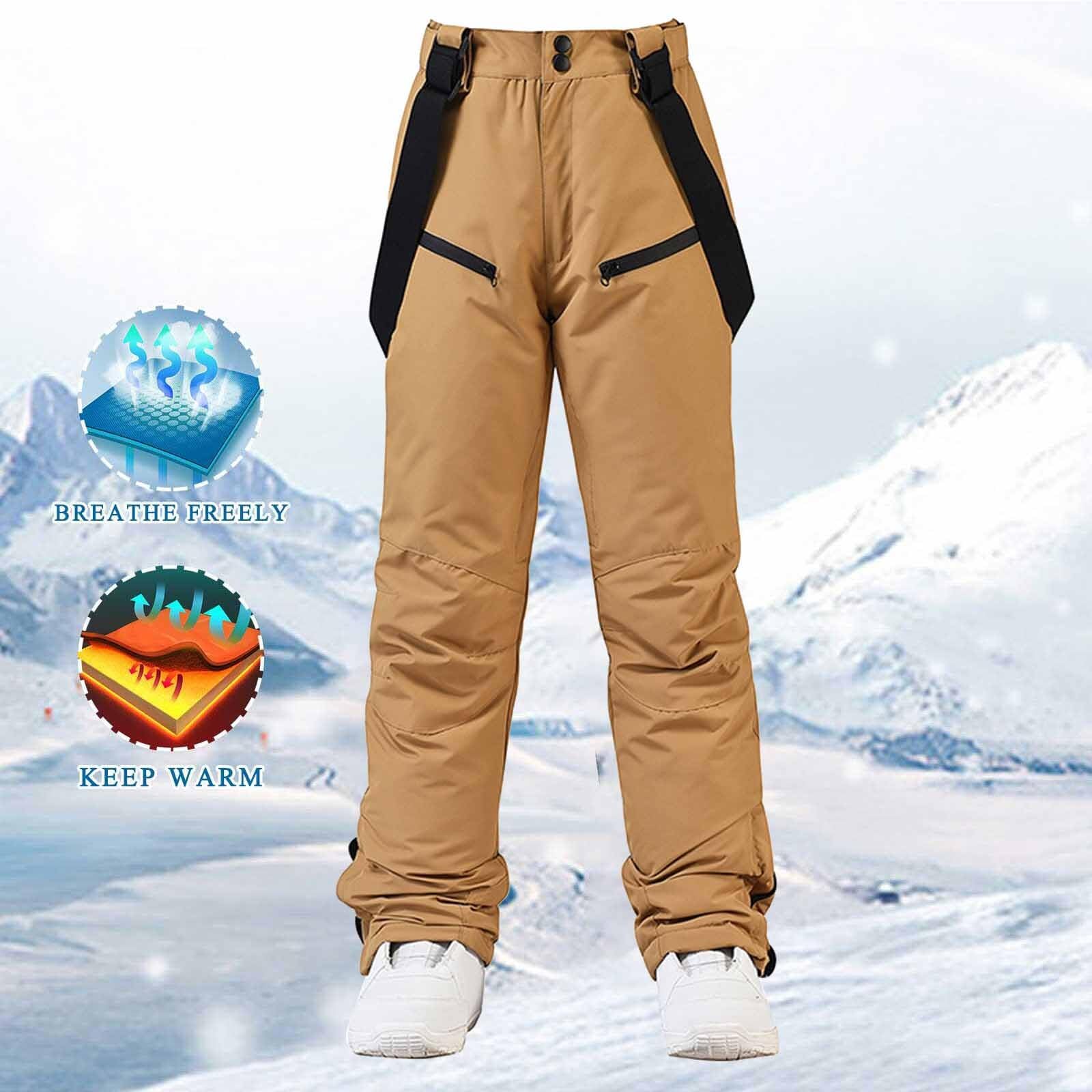 Pantalones de esquí para mujer con tirantes: pantalones de senderismo, pantalones de nieve al aire libre, cortavientos, softshell, pantalones de snowboard, pantalones cálidos de invierno,